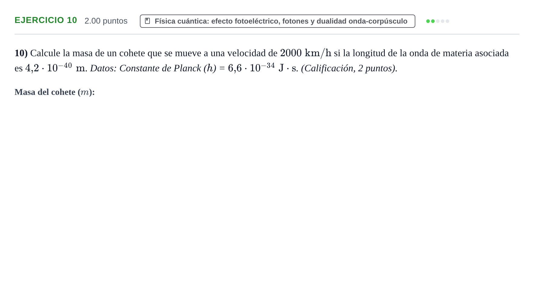 Enunciado: Problema 10 · Física PAU Extremadura Ordinaria 2021