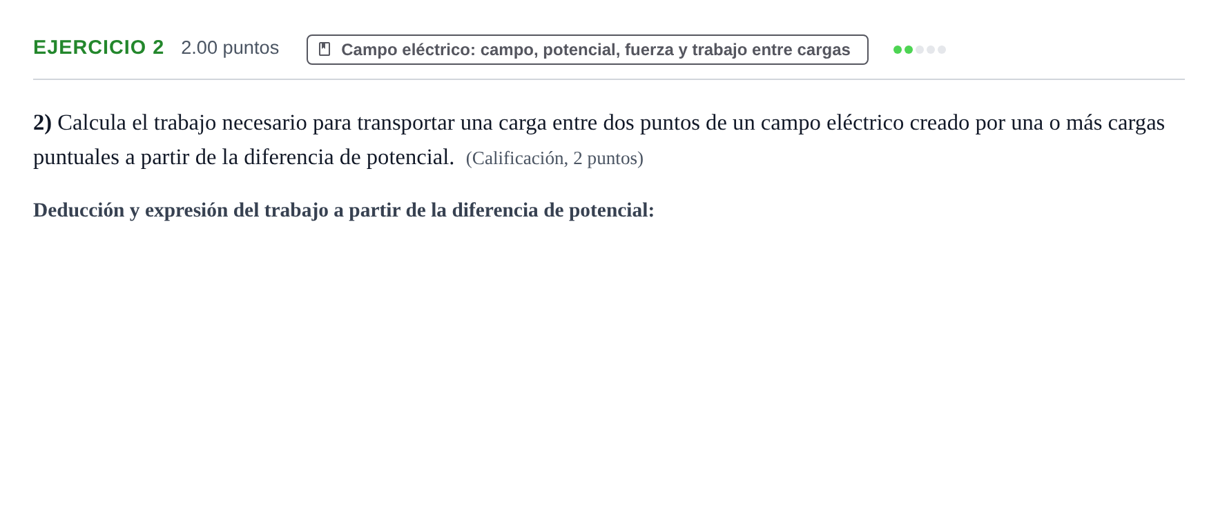 Enunciado: Problema 2 · Física PAU Extremadura Ordinaria 2021