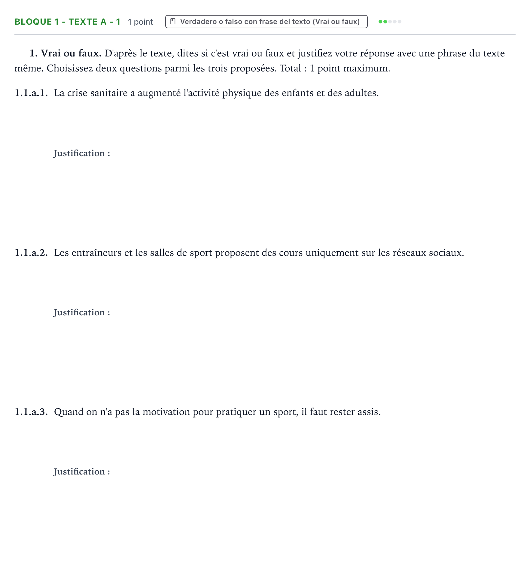 Enunciado: Bloque 1 - Texte A - 1 · Francés PAU Extremadura Ordinaria 2021