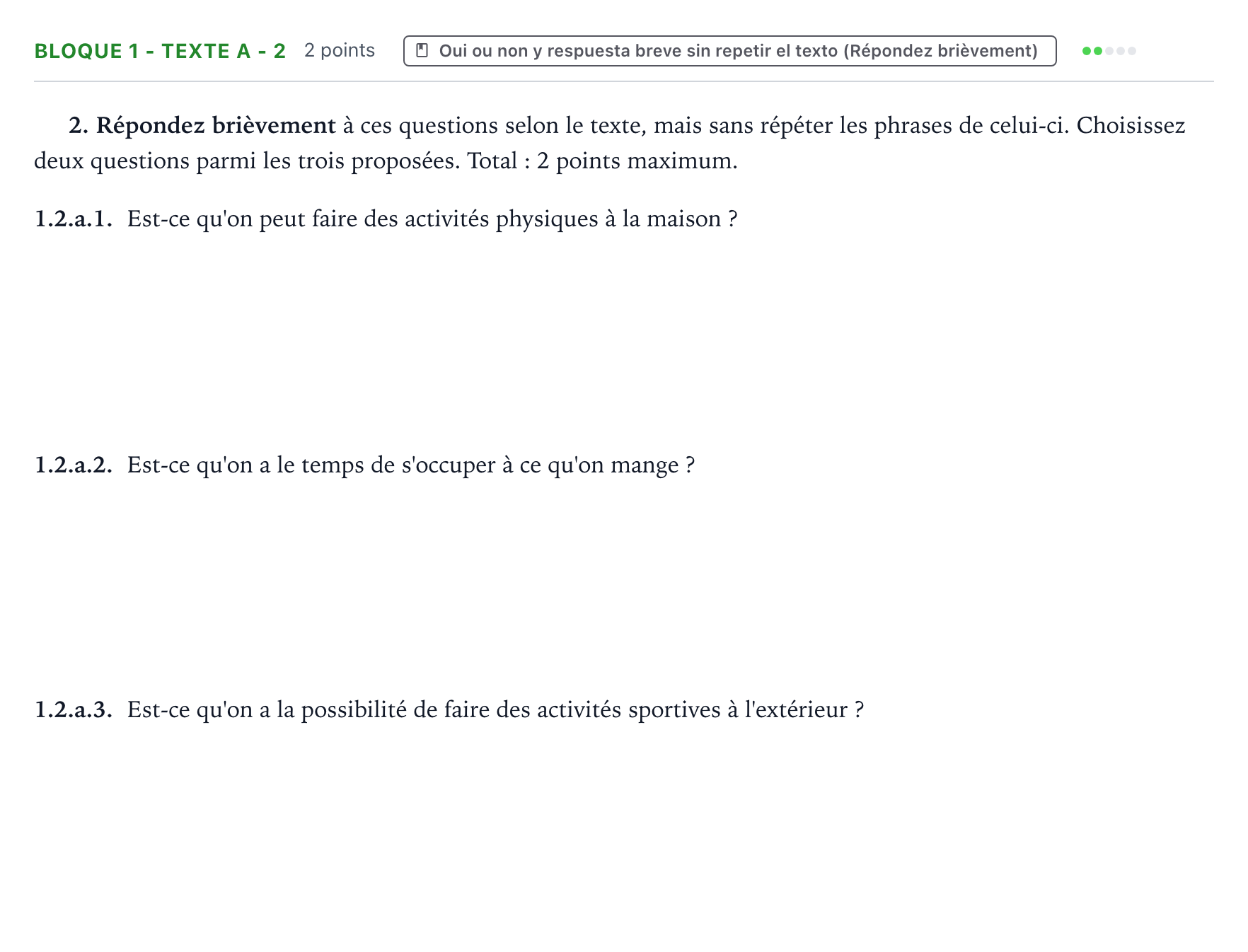 Enunciado: Bloque 1 - Texte A - 2 · Francés PAU Extremadura Ordinaria 2021