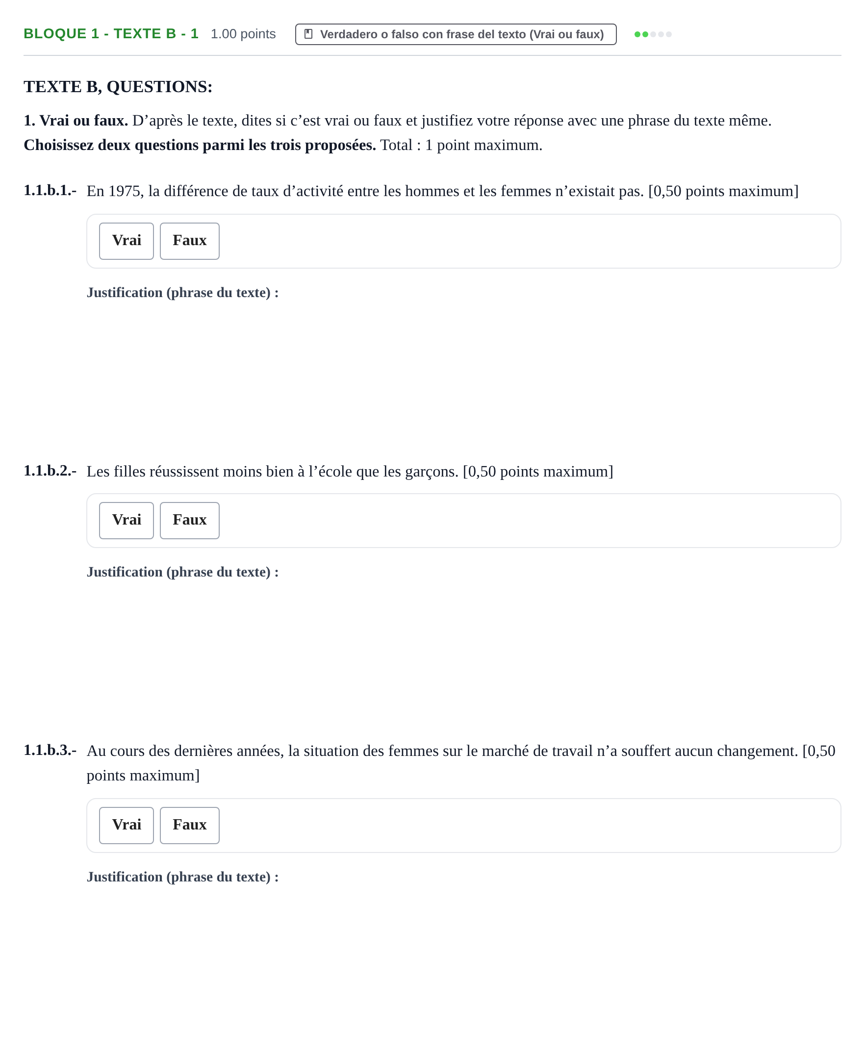 Enunciado: Bloque 1 - Texte B - 1 · Francés PAU Extremadura Ordinaria 2021