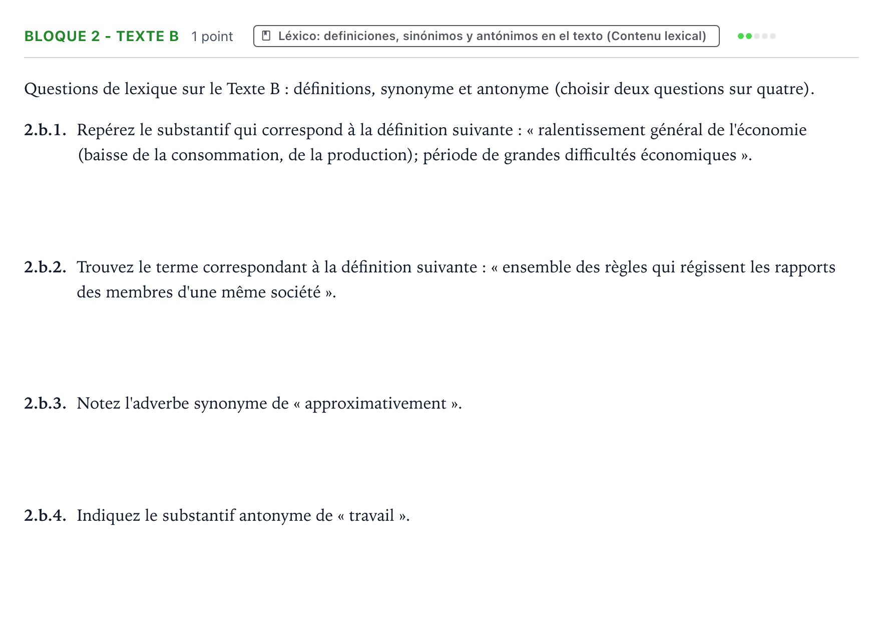 Enunciado: Bloque 2 - Texte B · Francés PAU Extremadura Ordinaria 2021