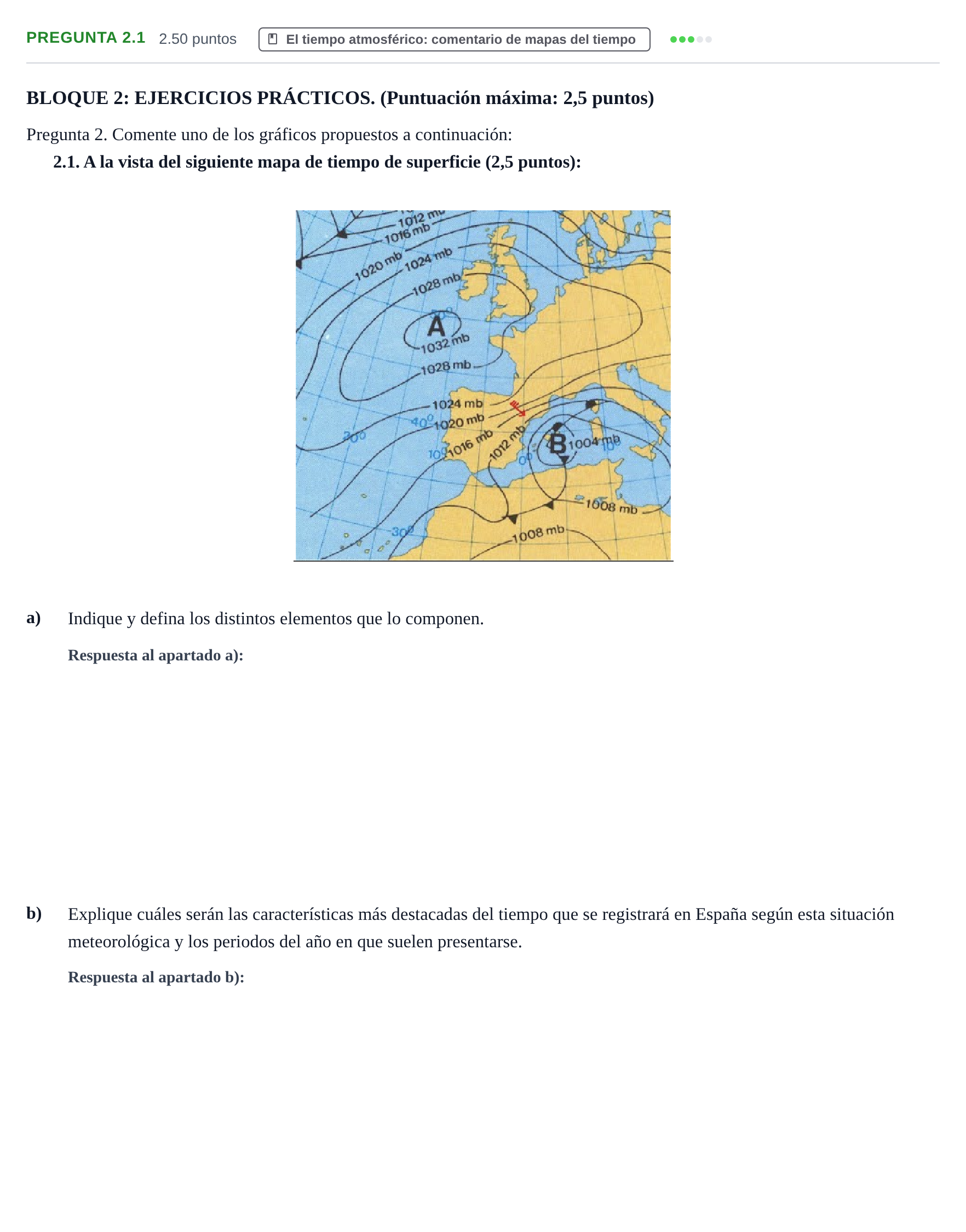 Enunciado: Pregunta 2.1 · Geografía PAU Extremadura Ordinaria 2021