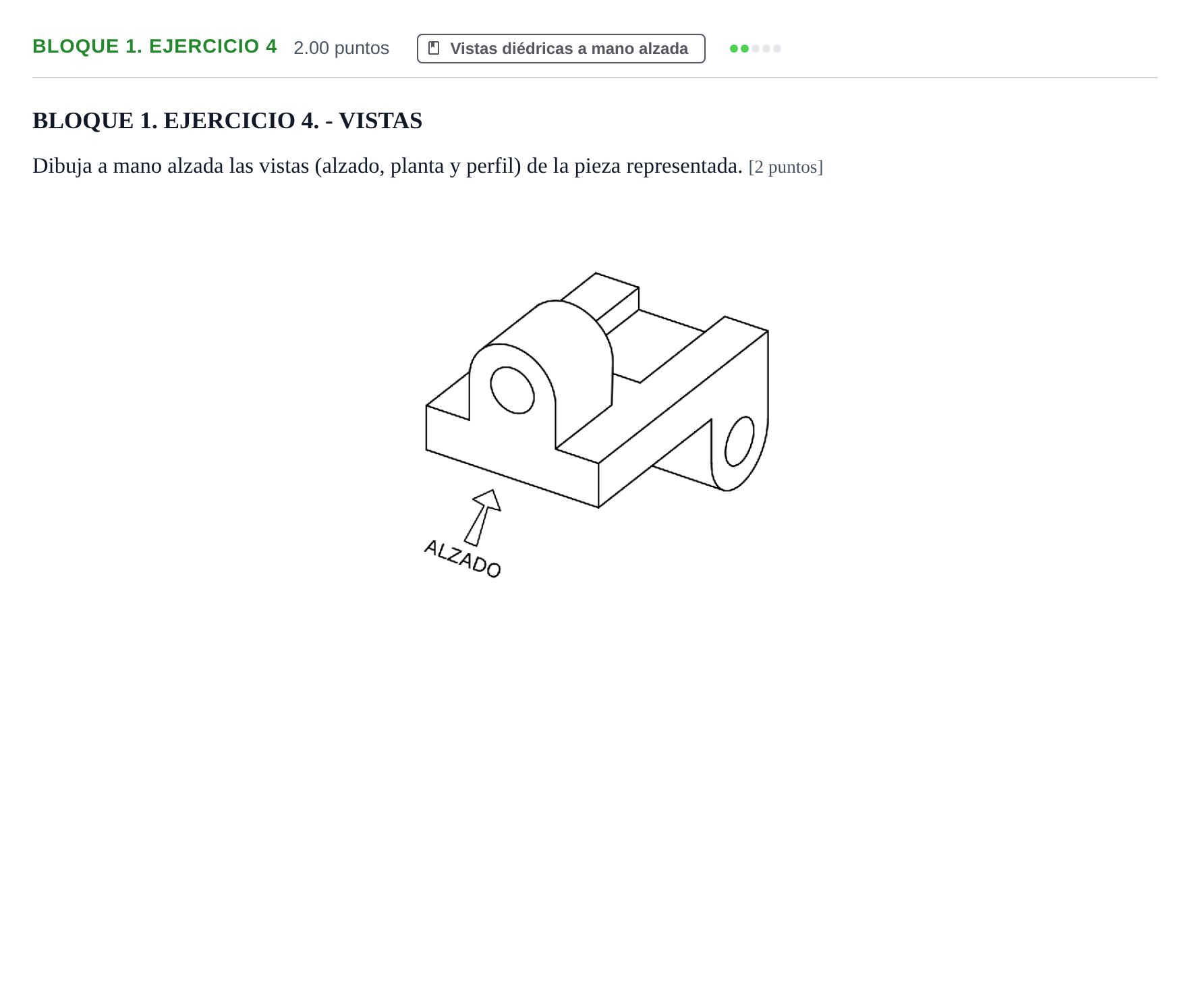 Enunciado: Bloque 1. Ejercicio 4 · Dibujo técnico II PAU Extremadura Ordinaria 2021