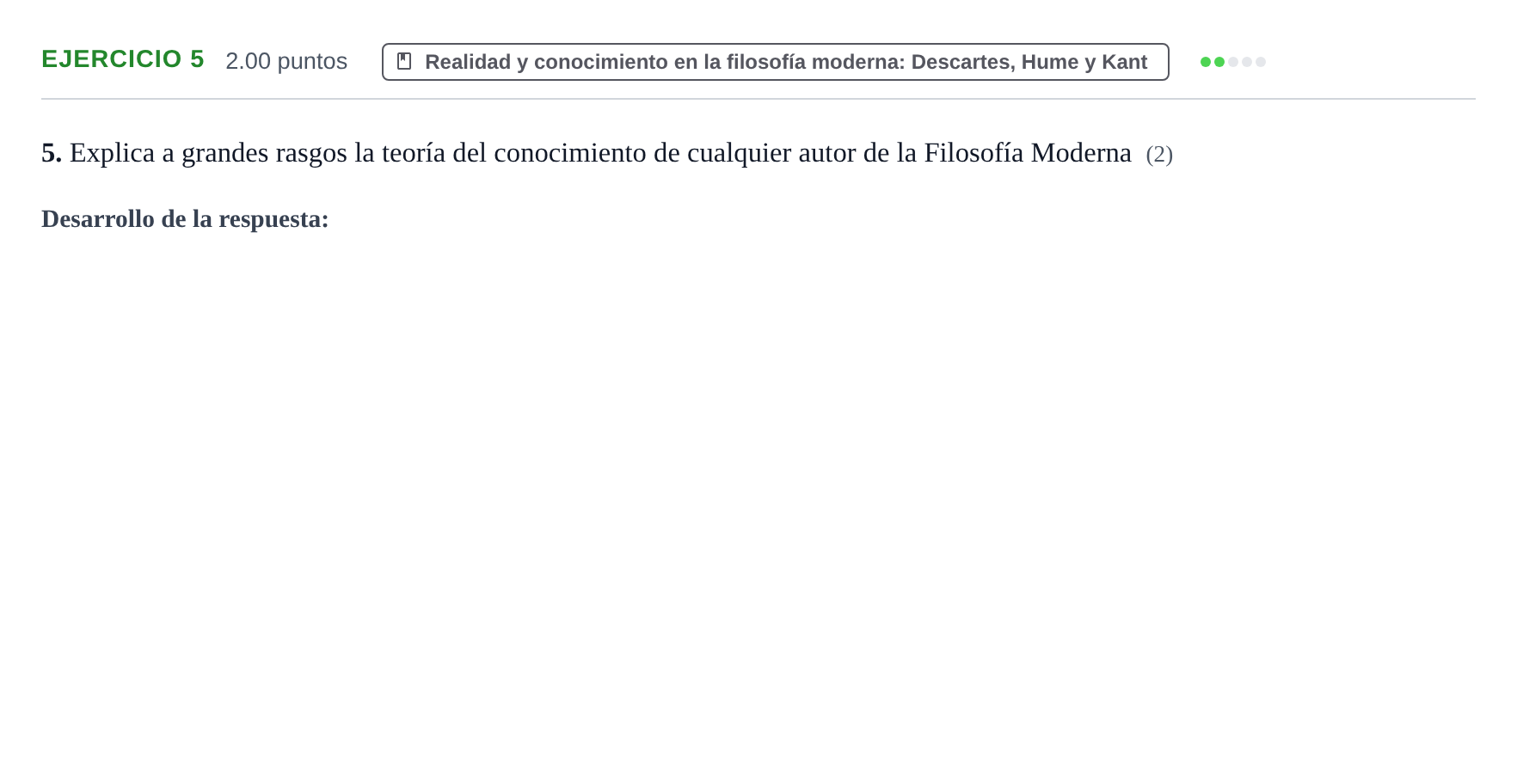 Enunciado: Problema 5 · Historia de la Filosofía PAU Extremadura Ordinaria 2021