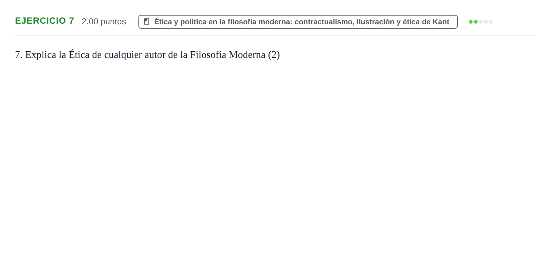 Enunciado: Problema 7 · Historia de la Filosofía PAU Extremadura Ordinaria 2021