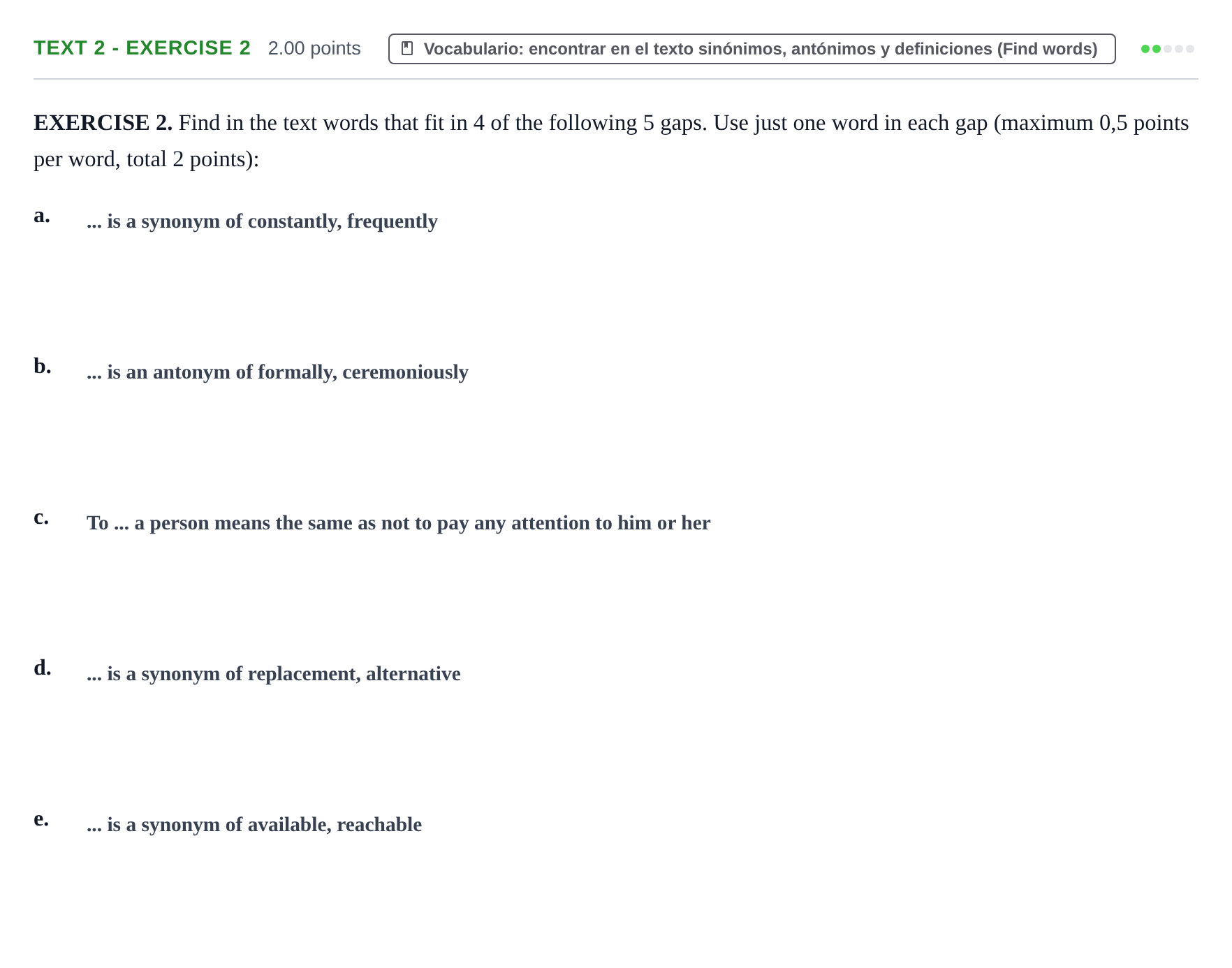 Enunciado: Ejercicio Text 2 - Exercise 2 · Inglés PAU Extremadura Ordinaria 2021