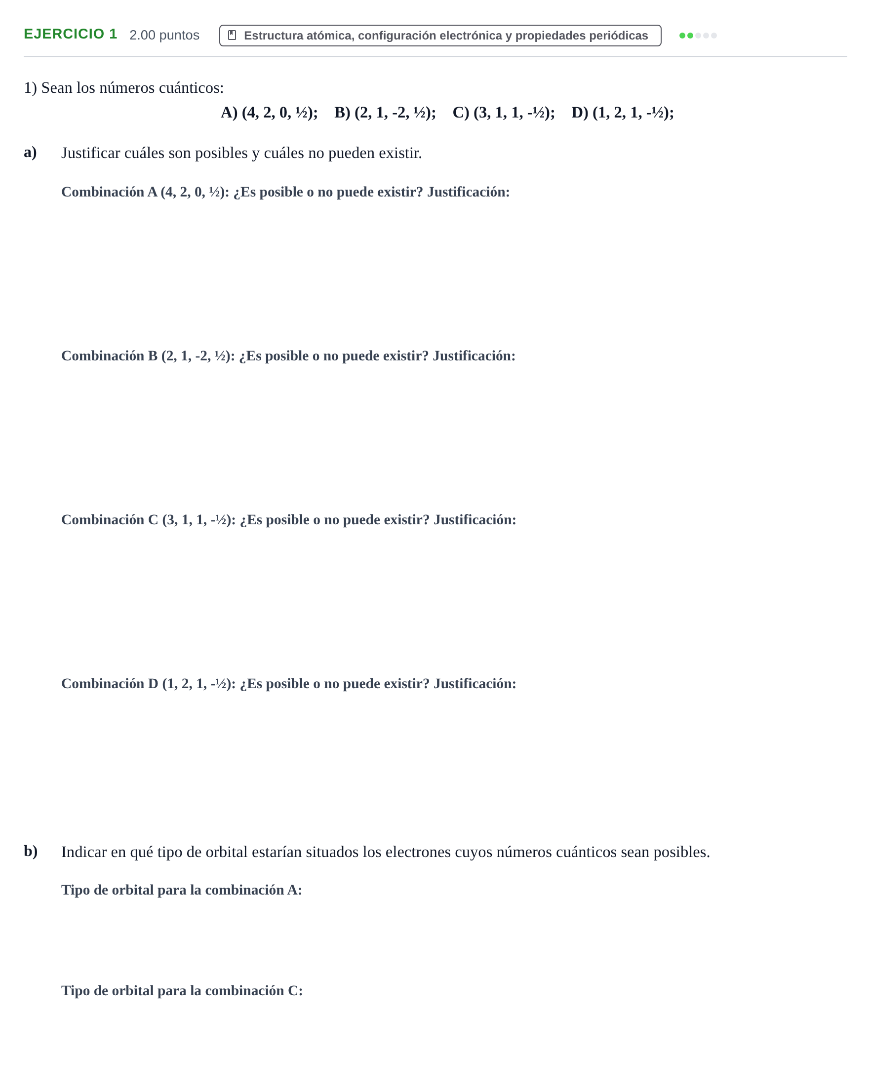 Enunciado: Problema 1 · Química PAU Extremadura Ordinaria 2021