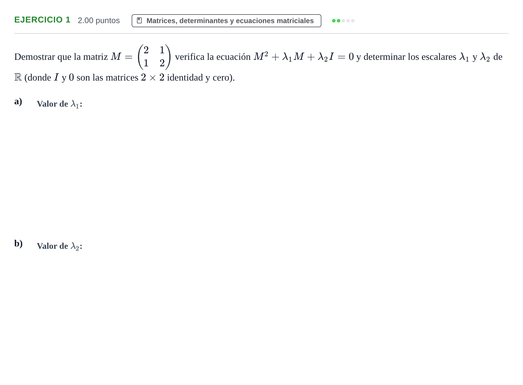 Enunciado: Problema 1 · Matemáticas II PAU Extremadura Ordinaria 2021