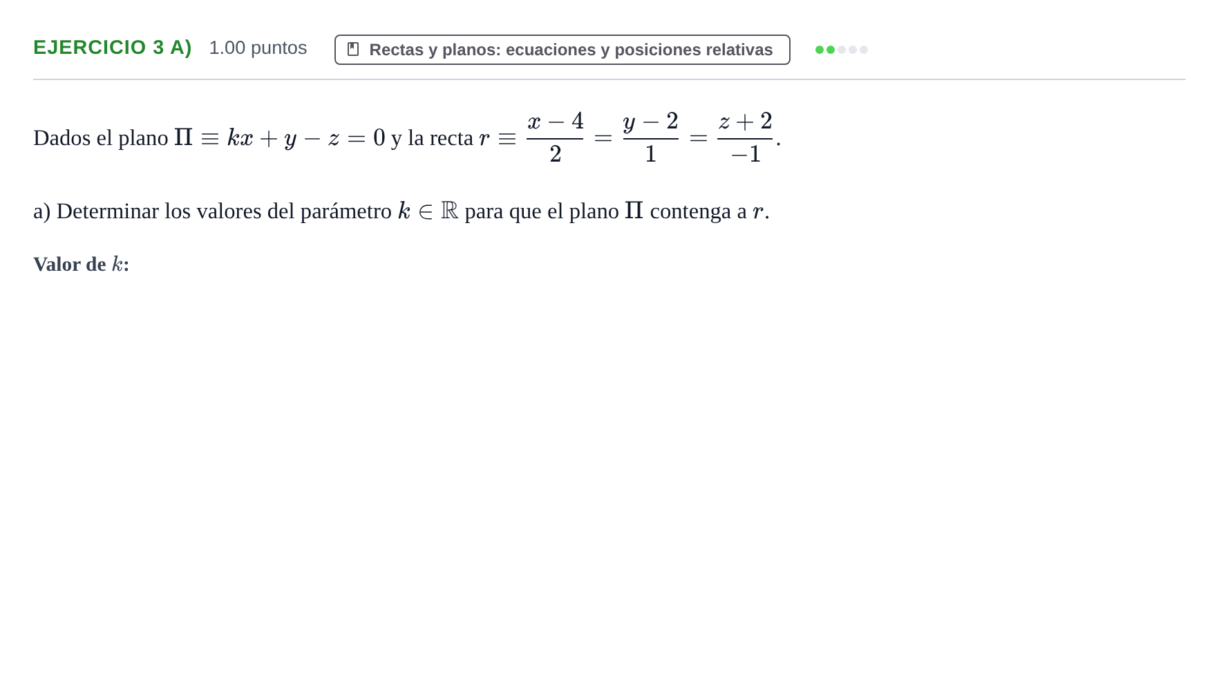 Enunciado: Ejercicio 3 a) · Matemáticas II PAU Extremadura Ordinaria 2021