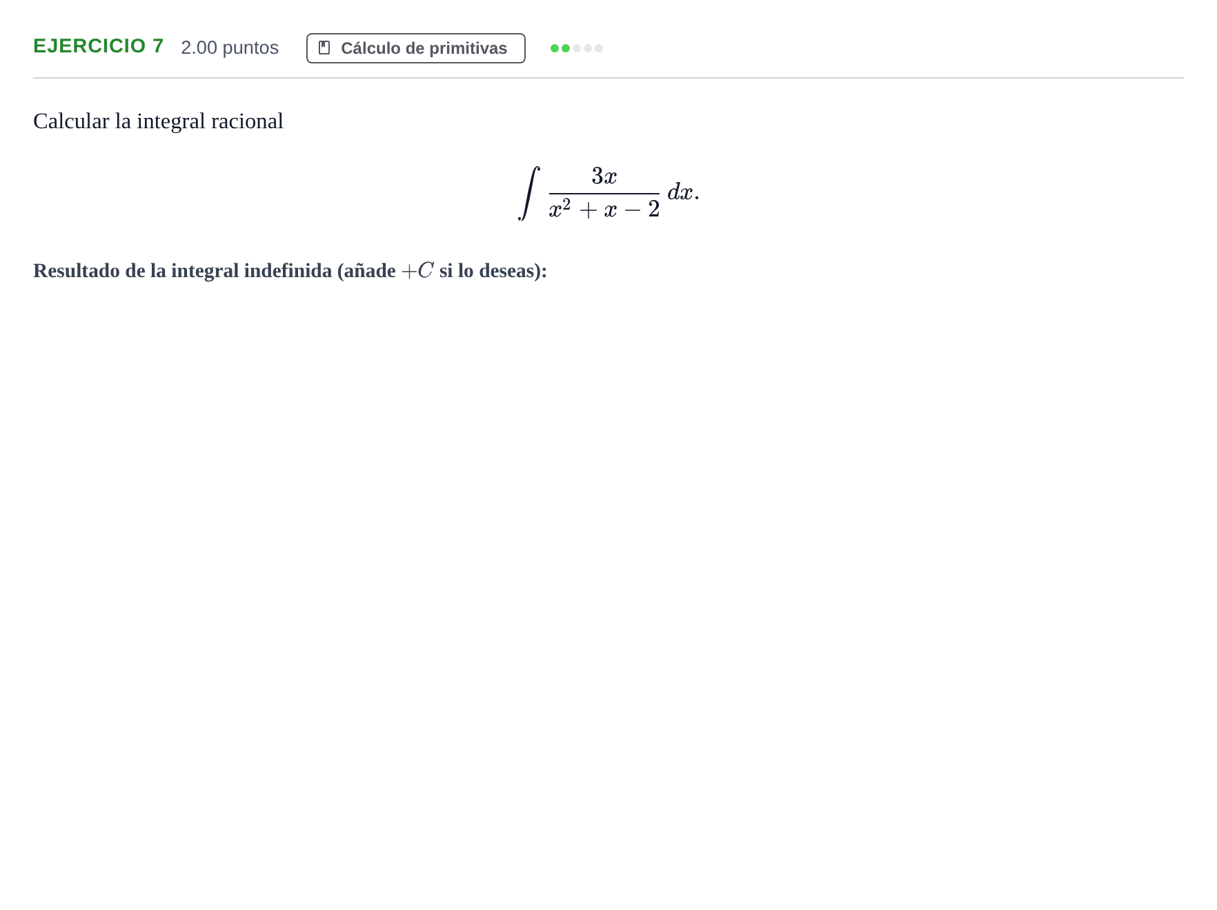 Enunciado: Problema 7 · Matemáticas II PAU Extremadura Ordinaria 2021