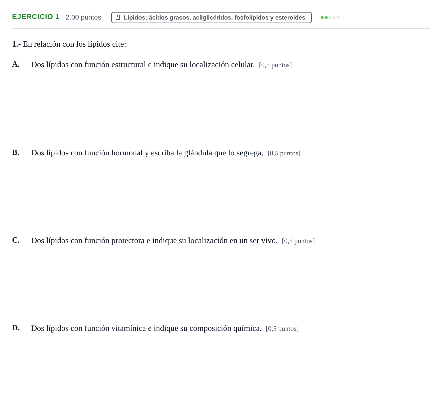 Enunciado: Problema 1 · Biología PAU Extremadura Extraordinaria 2021