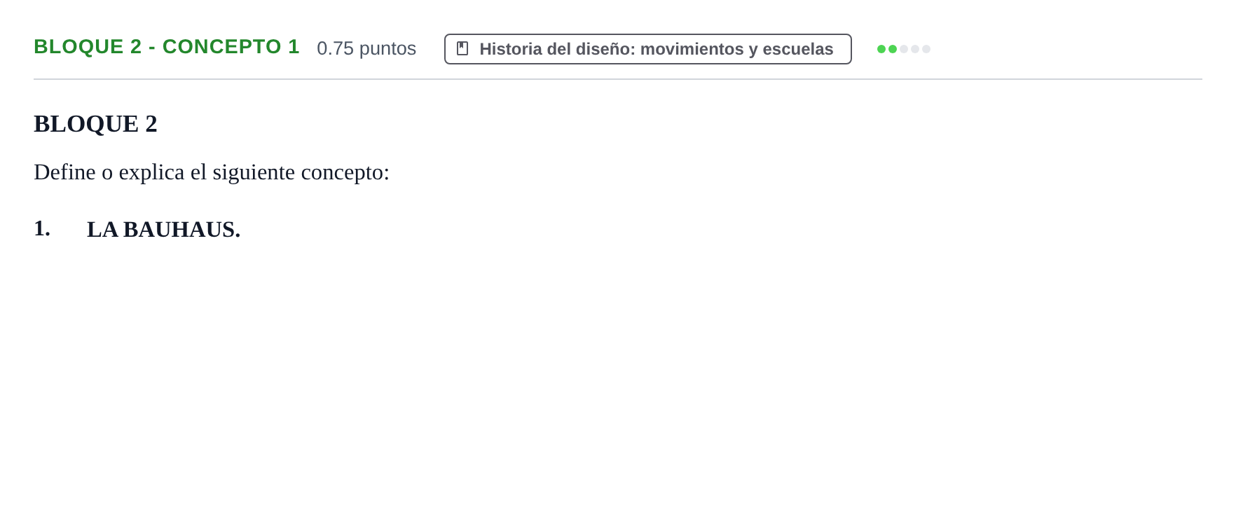Enunciado: Bloque 2 - Concepto 1 · Diseño PAU Extremadura Extraordinaria 2021