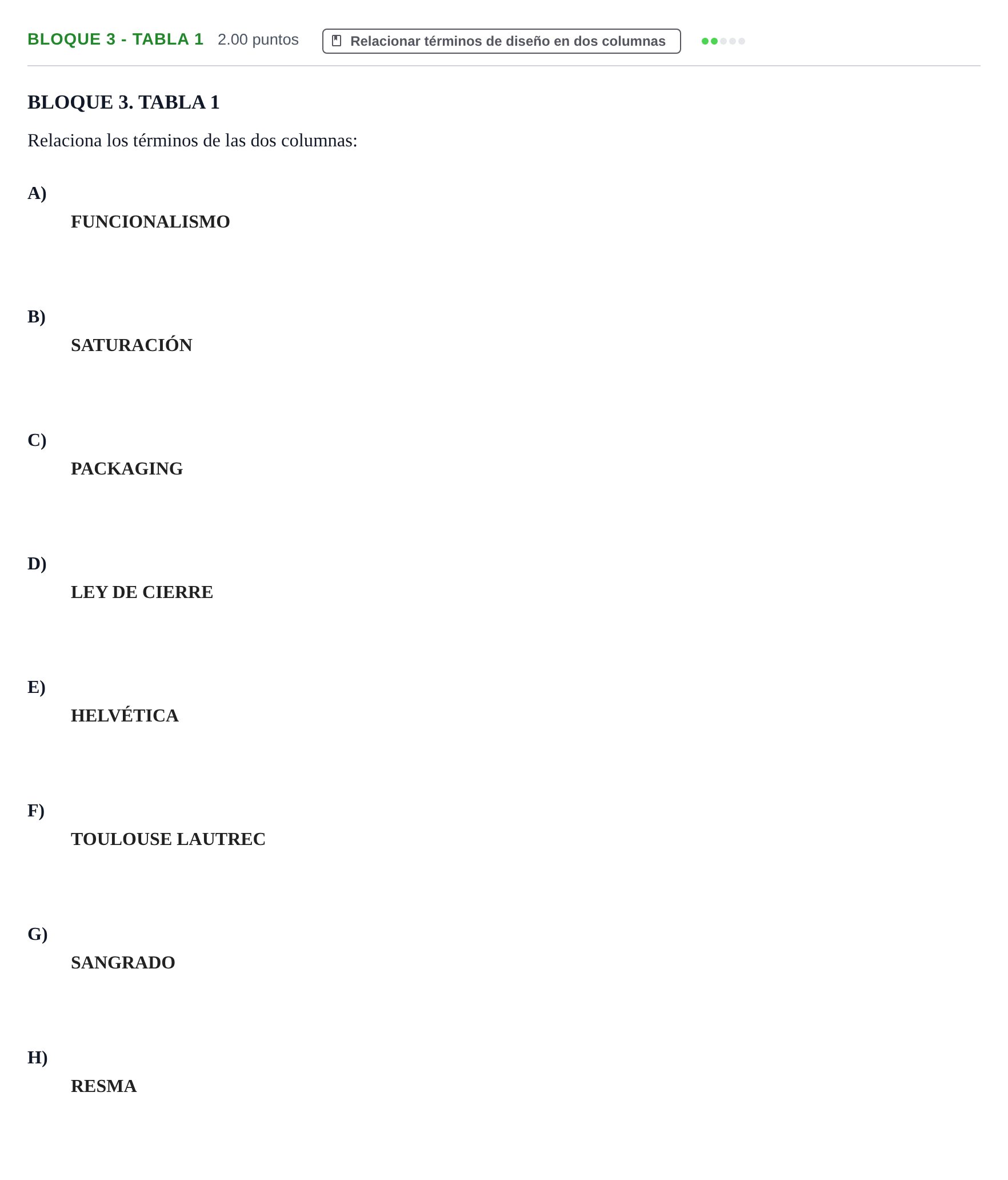 Enunciado: Bloque 3 - Tabla 1 · Diseño PAU Extremadura Extraordinaria 2021