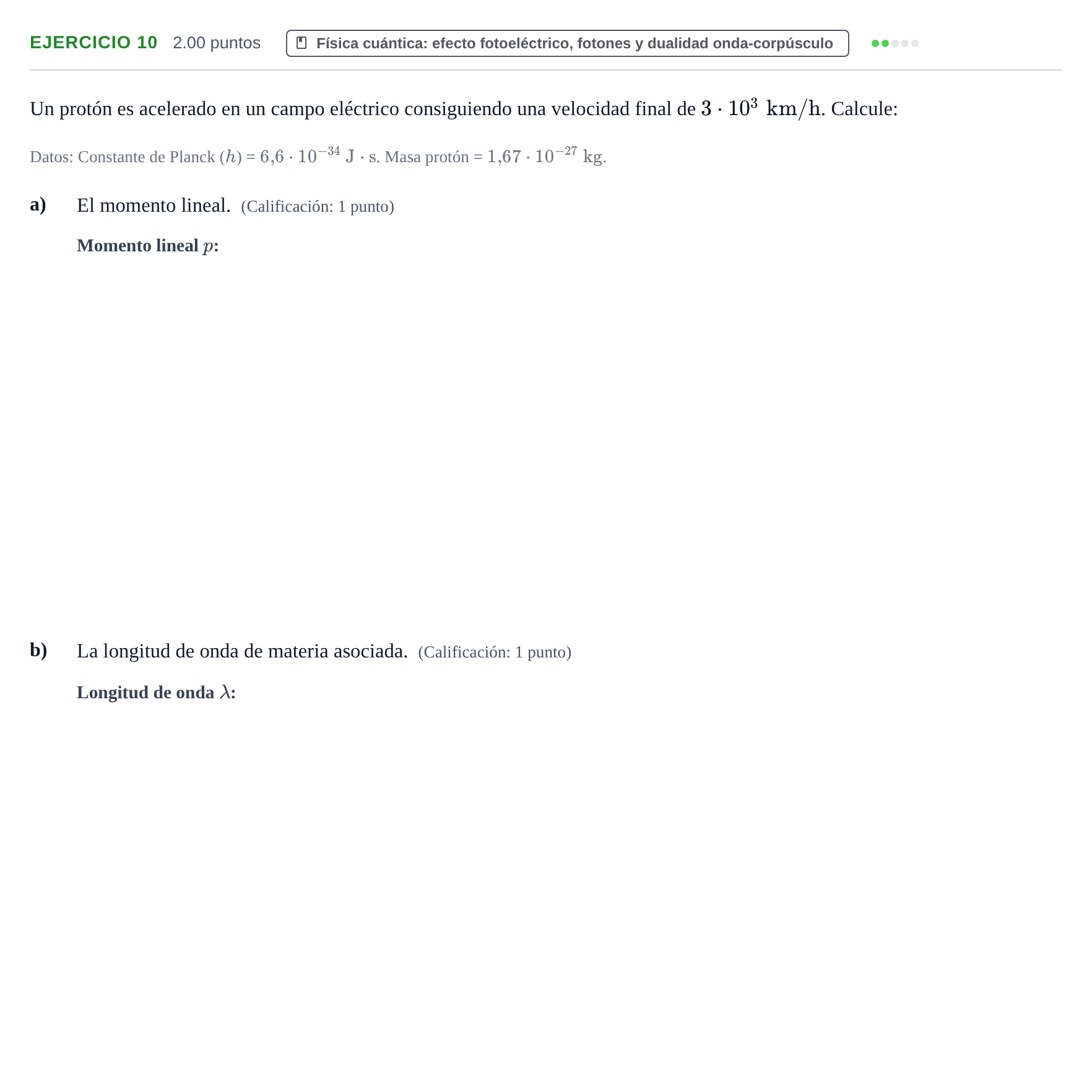 Enunciado: Problema 10 · Física PAU Extremadura Extraordinaria 2021