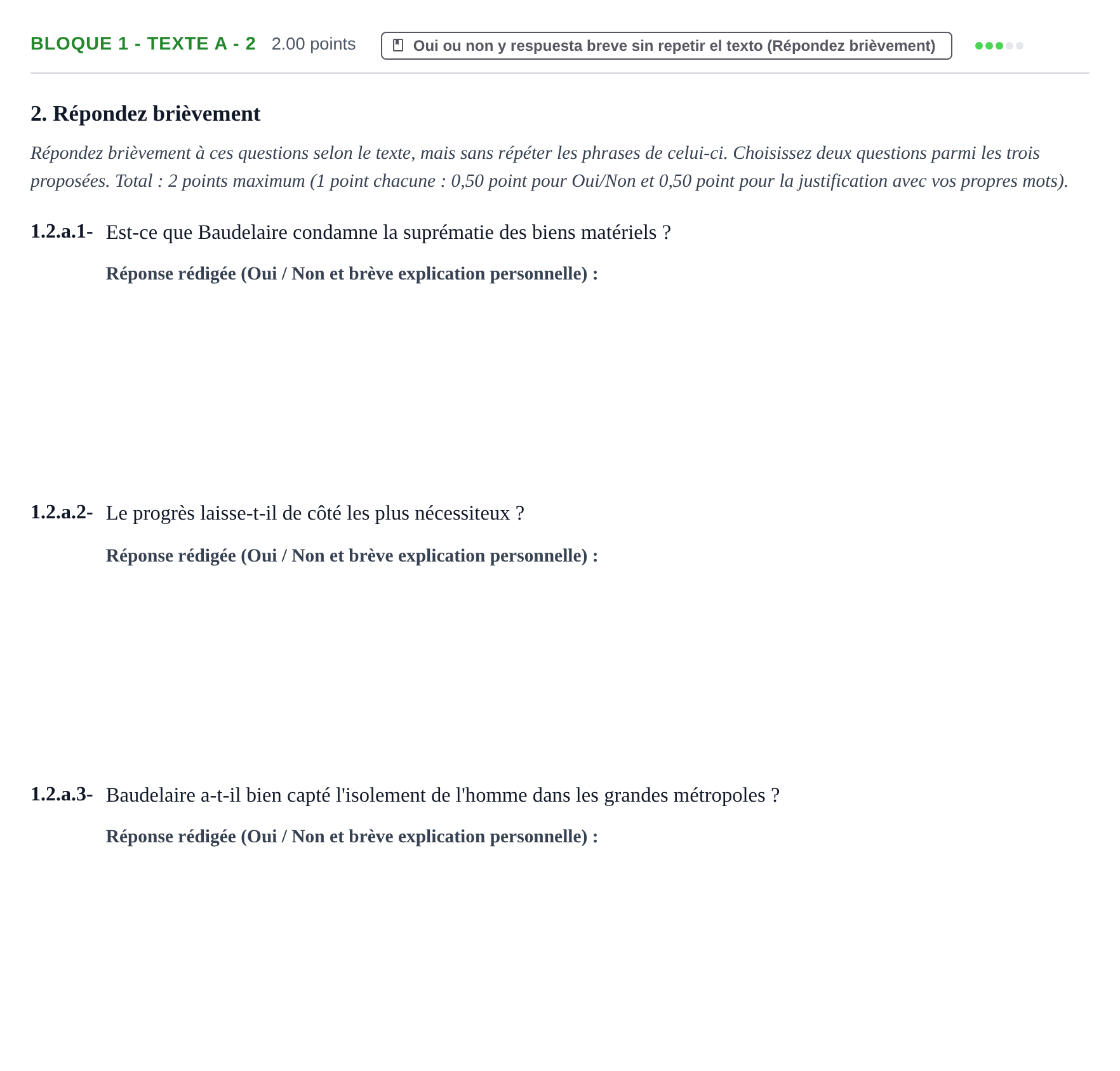 Enunciado: Bloque 1 - Texte A - 2 · Francés PAU Extremadura Extraordinaria 2021