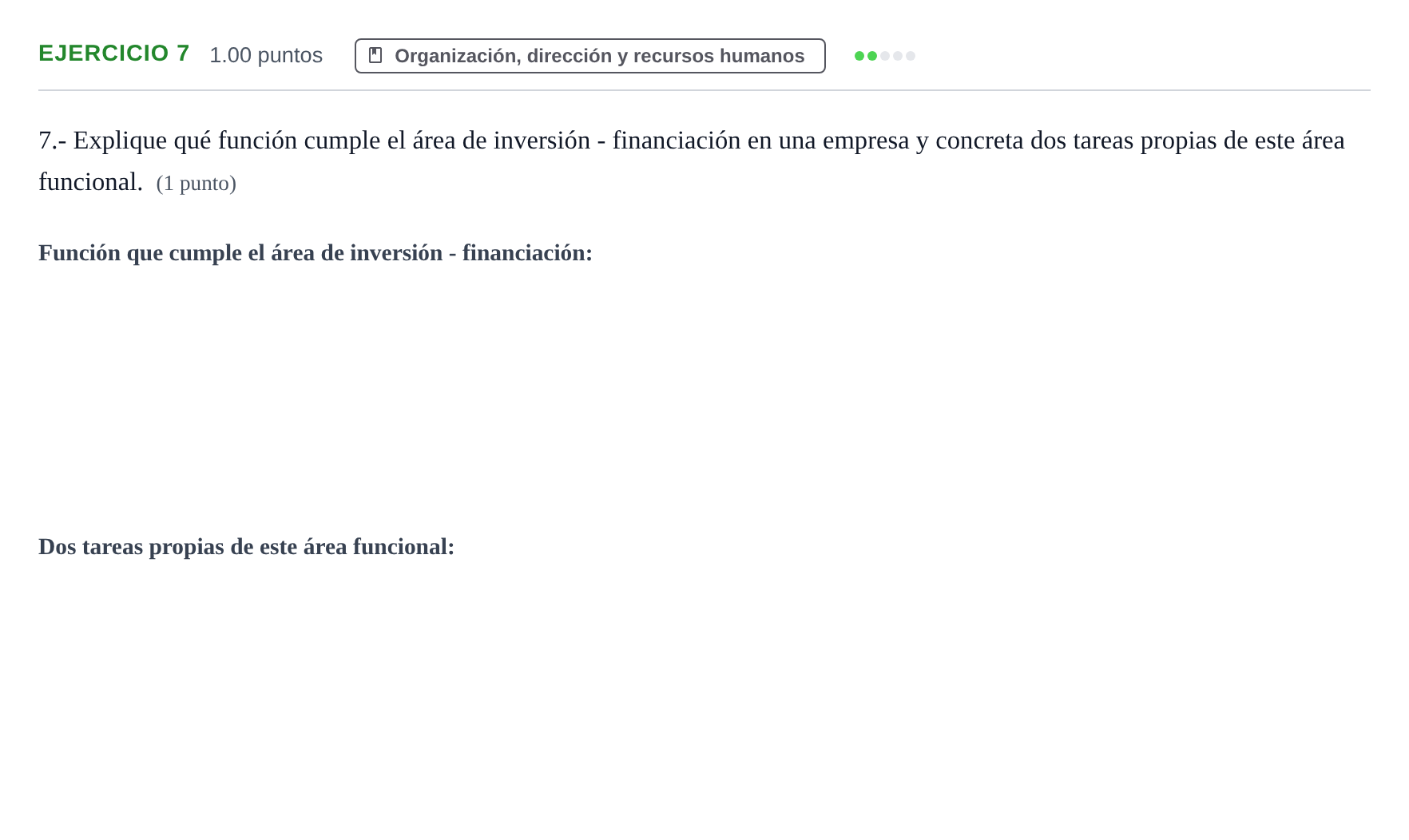 Enunciado: Problema 7 · Empresa y Diseño de Modelos de Negocio PAU Extremadura Extraordinaria 2021