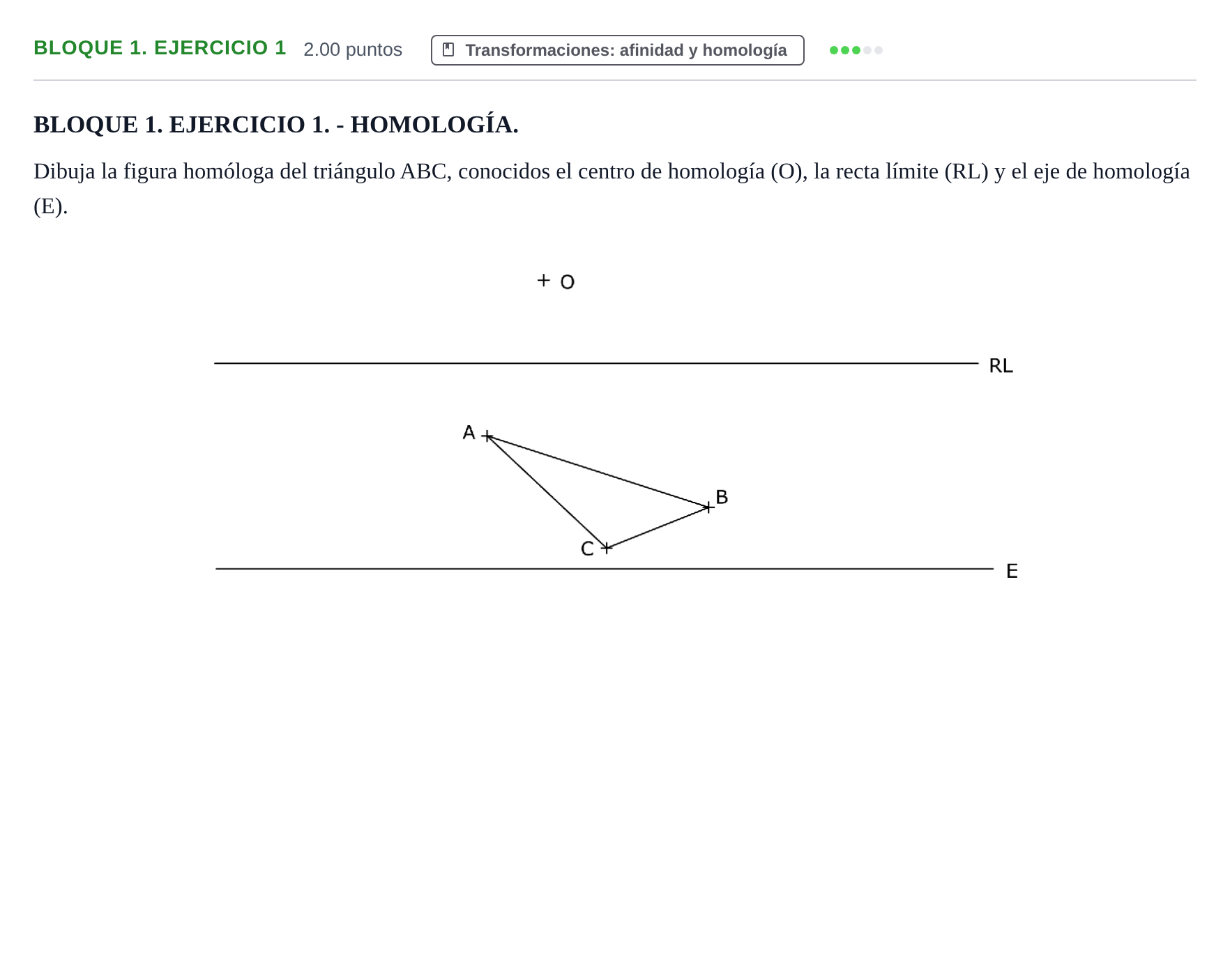 Enunciado: Bloque 1. Ejercicio 1 · Dibujo técnico II PAU Extremadura Extraordinaria 2021