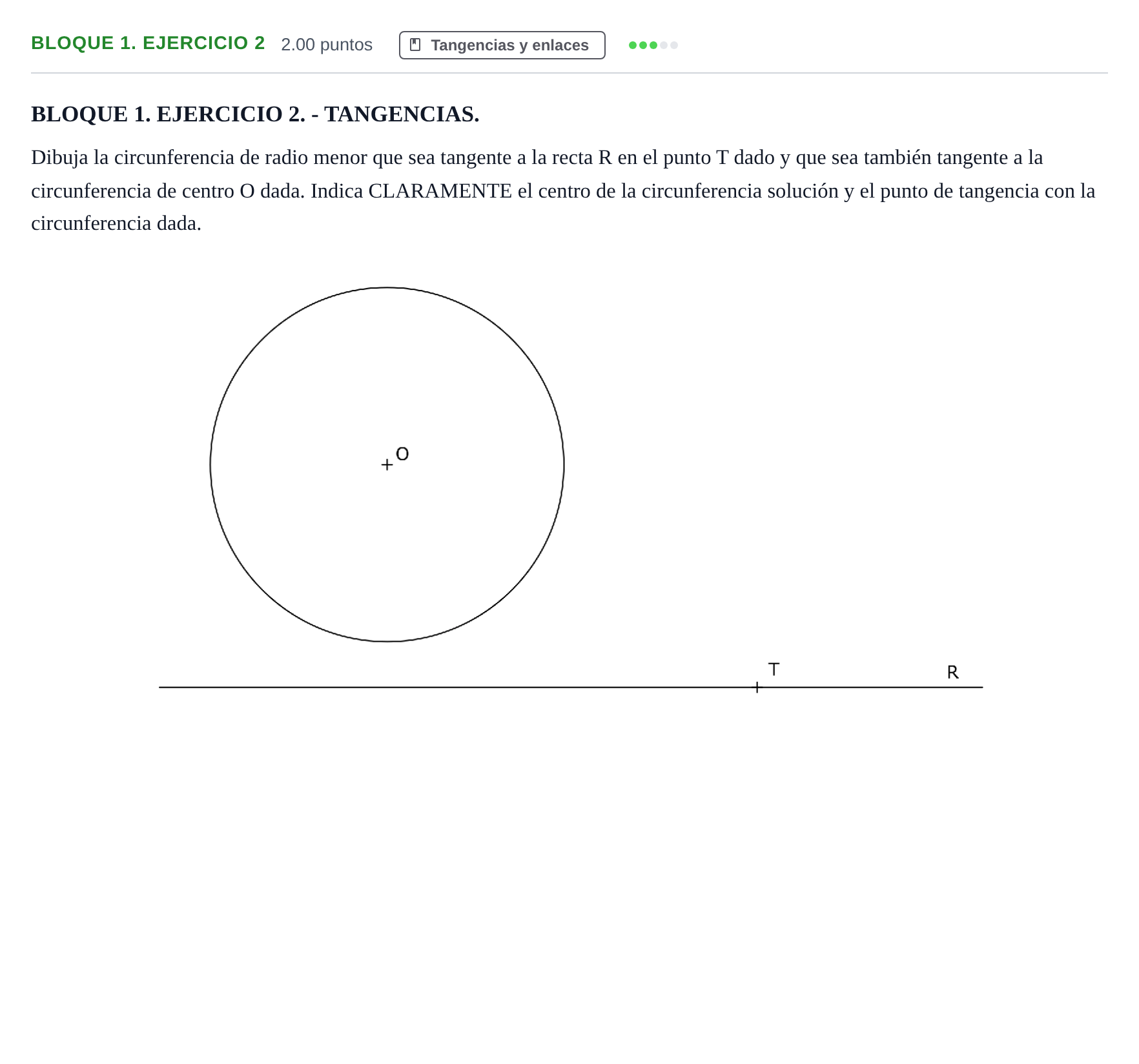 Enunciado: Bloque 1. Ejercicio 2 · Dibujo técnico II PAU Extremadura Extraordinaria 2021
