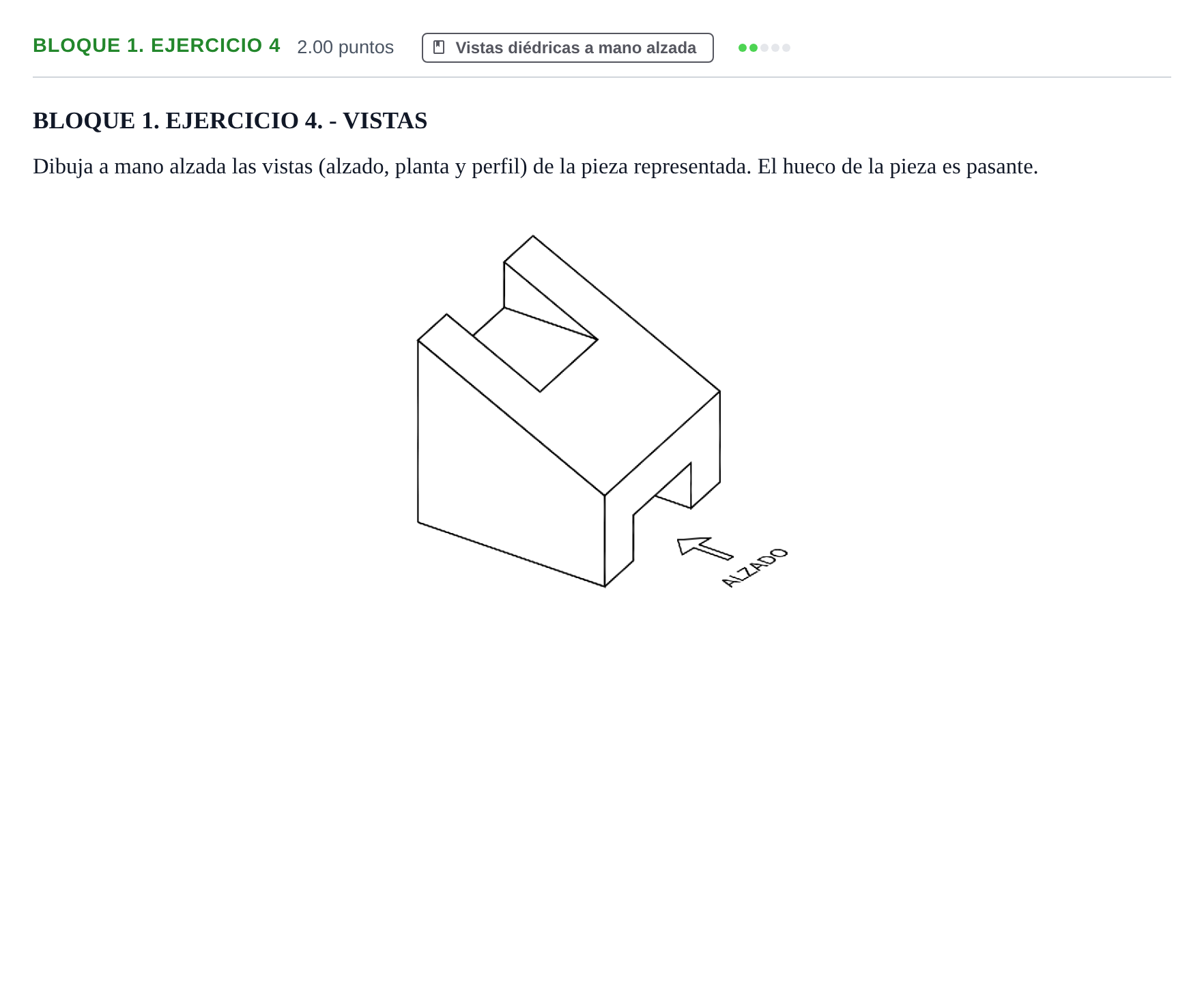 Enunciado: Bloque 1. Ejercicio 4 · Dibujo técnico II PAU Extremadura Extraordinaria 2021