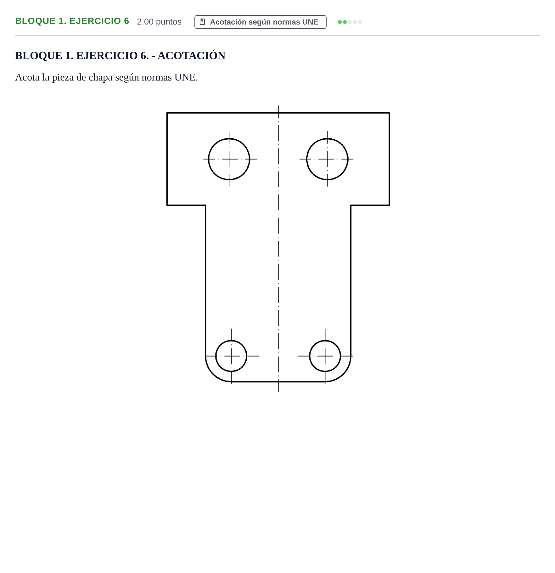 Enunciado: Bloque 1. Ejercicio 6 · Dibujo técnico II PAU Extremadura Extraordinaria 2021
