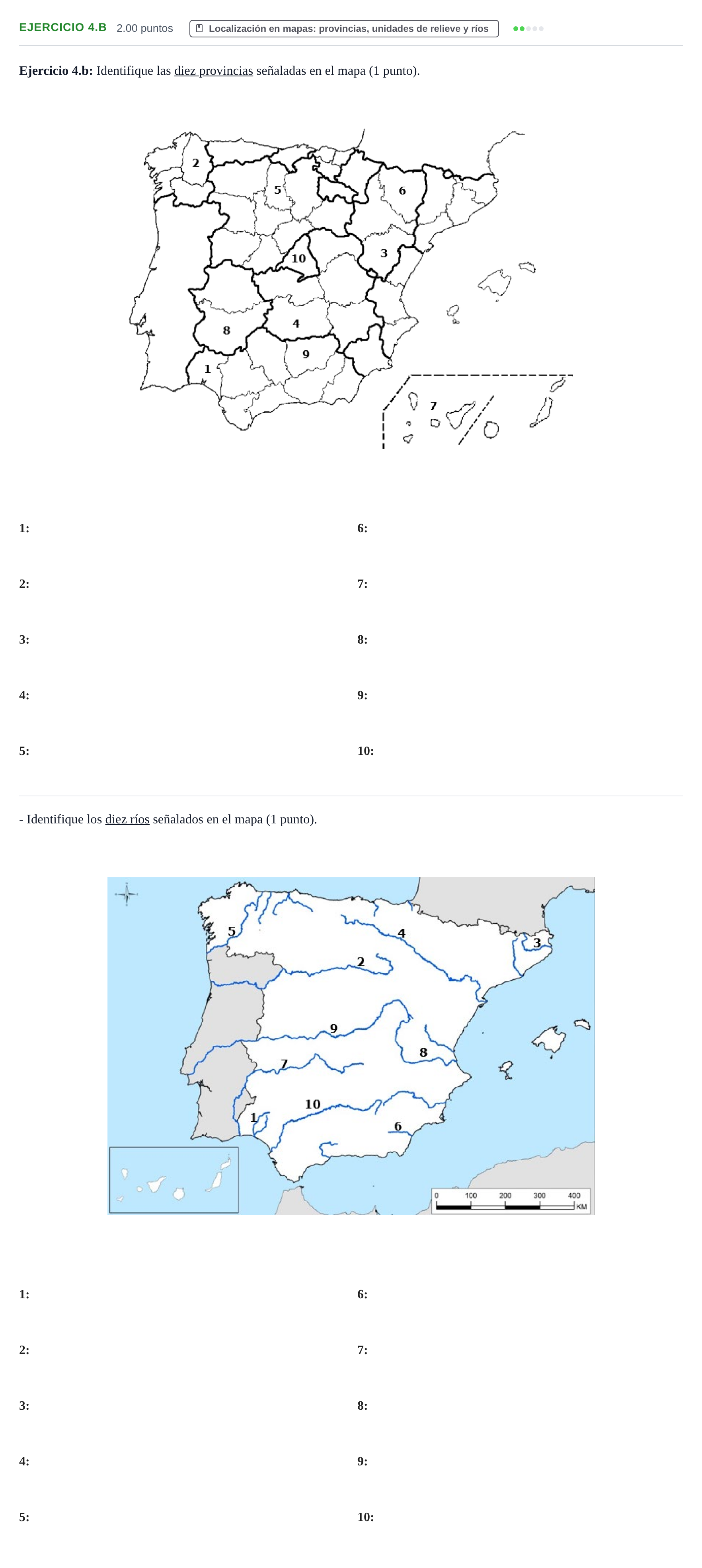 Enunciado: Ejercicio 4.b · Geografía PAU Extremadura Extraordinaria 2021
