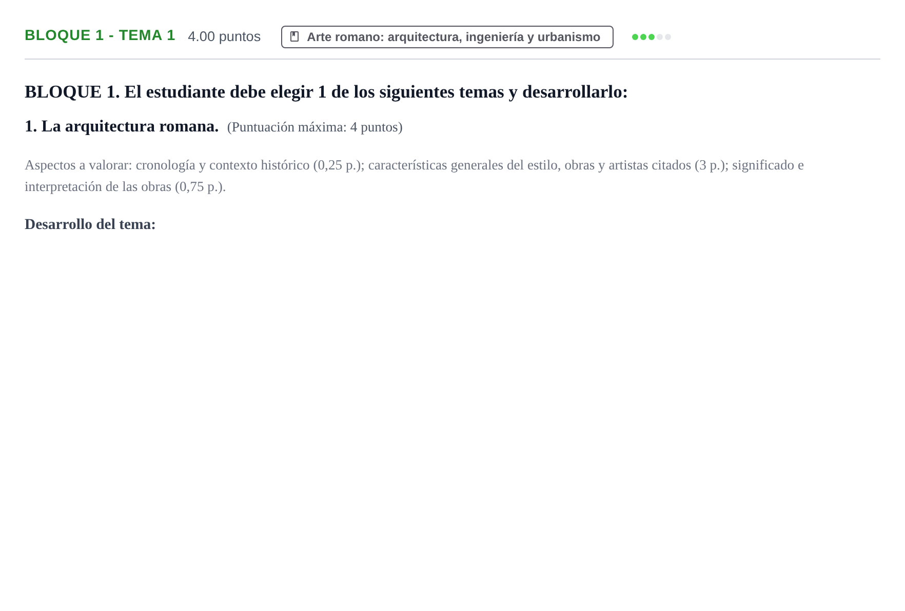 Enunciado: Bloque 1 - Tema 1 · Historia del Arte PAU Extremadura Extraordinaria 2021