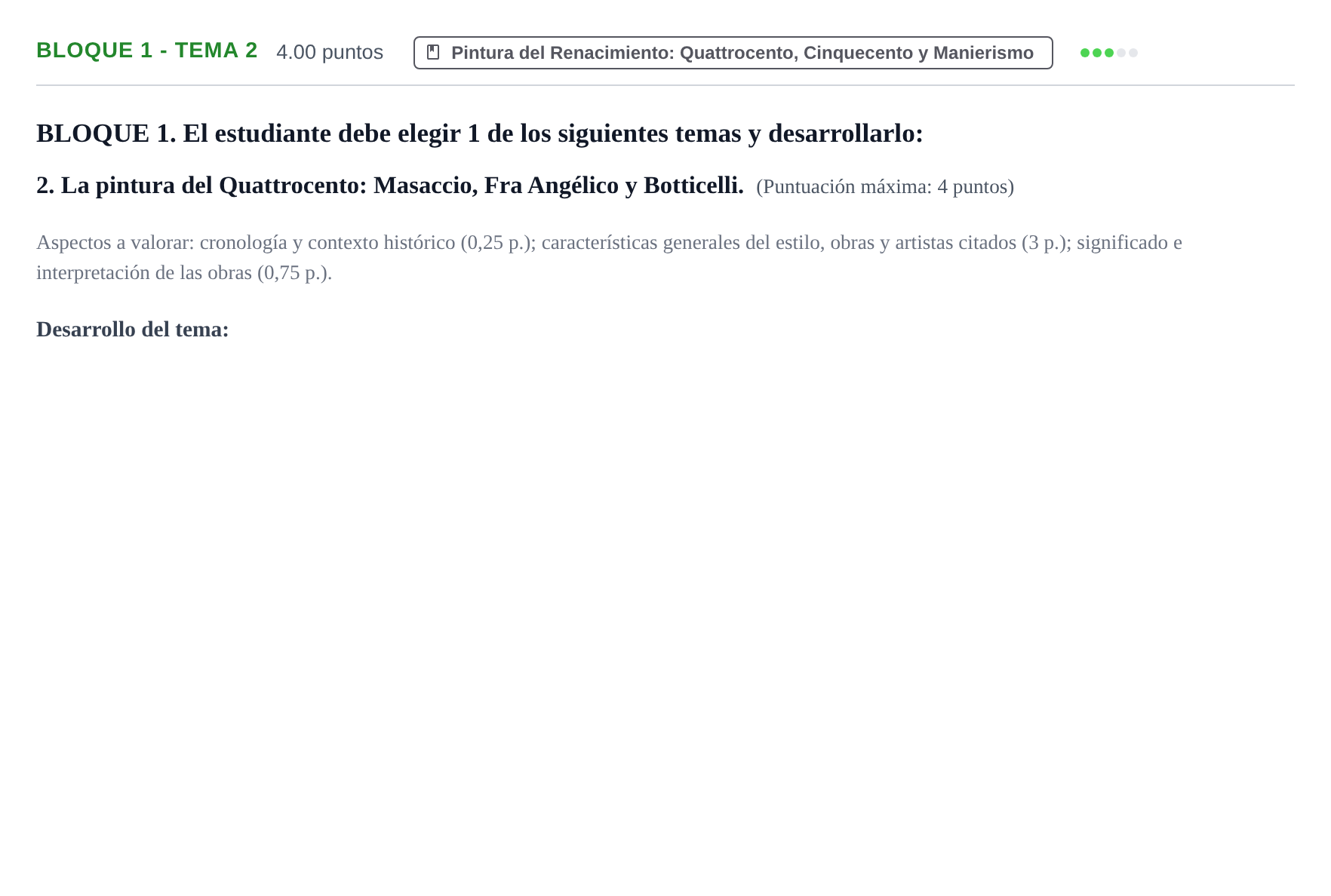 Enunciado: Bloque 1 - Tema 2 · Historia del Arte PAU Extremadura Extraordinaria 2021
