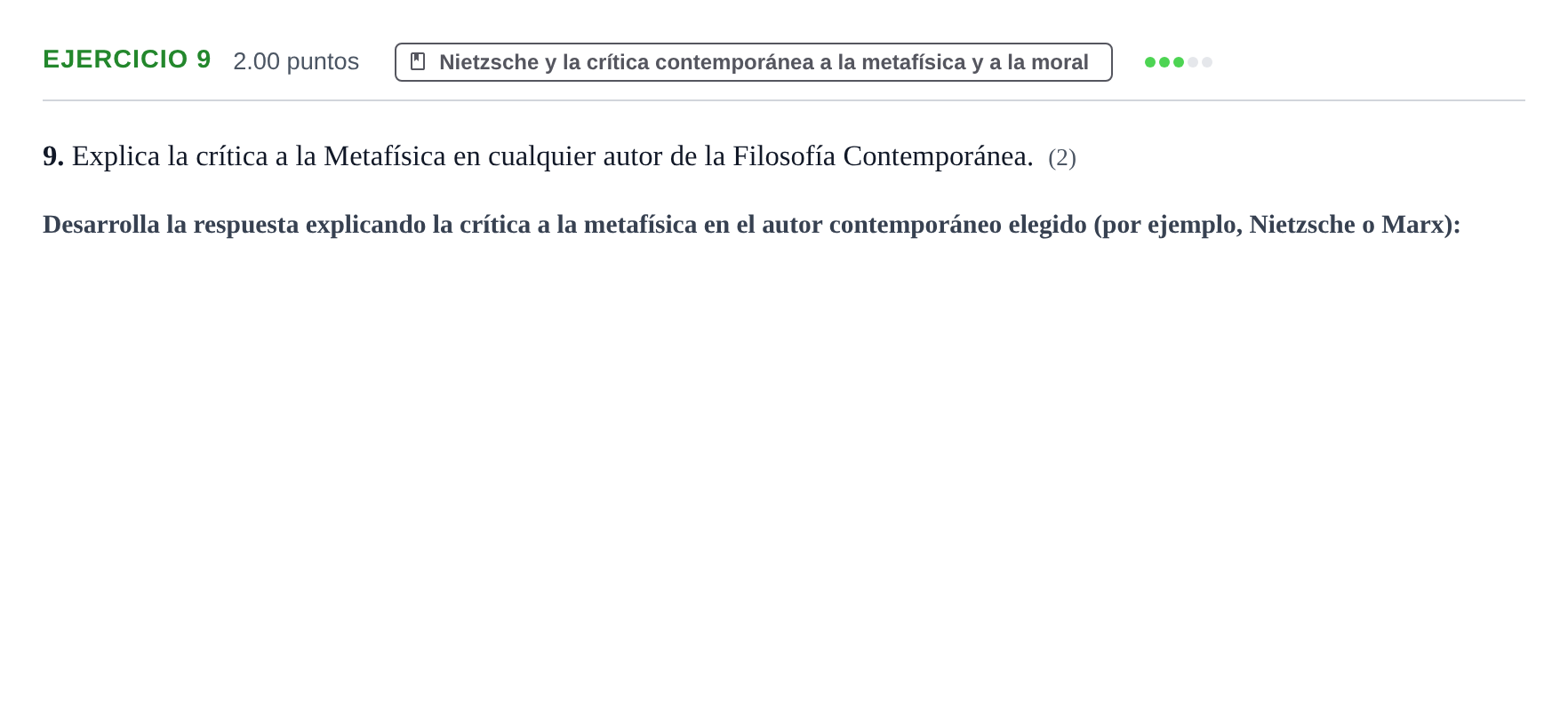 Enunciado: Problema 9 · Historia de la Filosofía PAU Extremadura Extraordinaria 2021