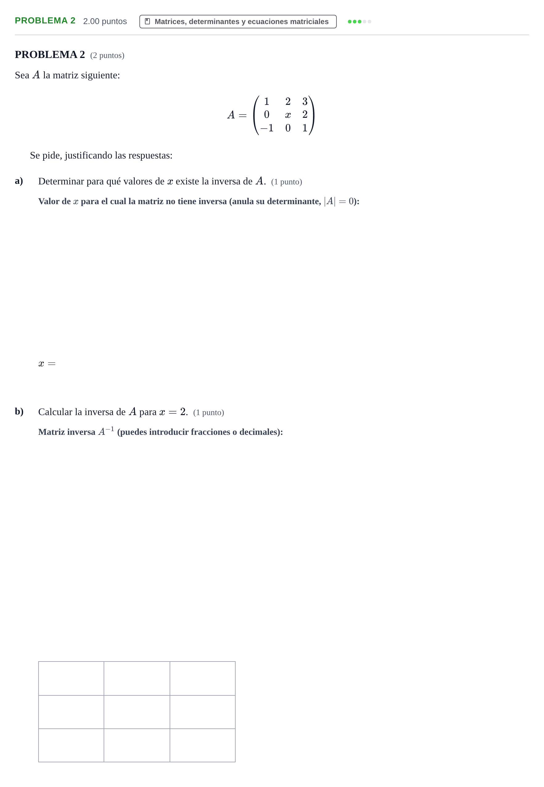 Enunciado: Problema 2 · Matemáticas aplicadas a las Ciencias Sociales II PAU Extremadura Extraordinaria 2021
