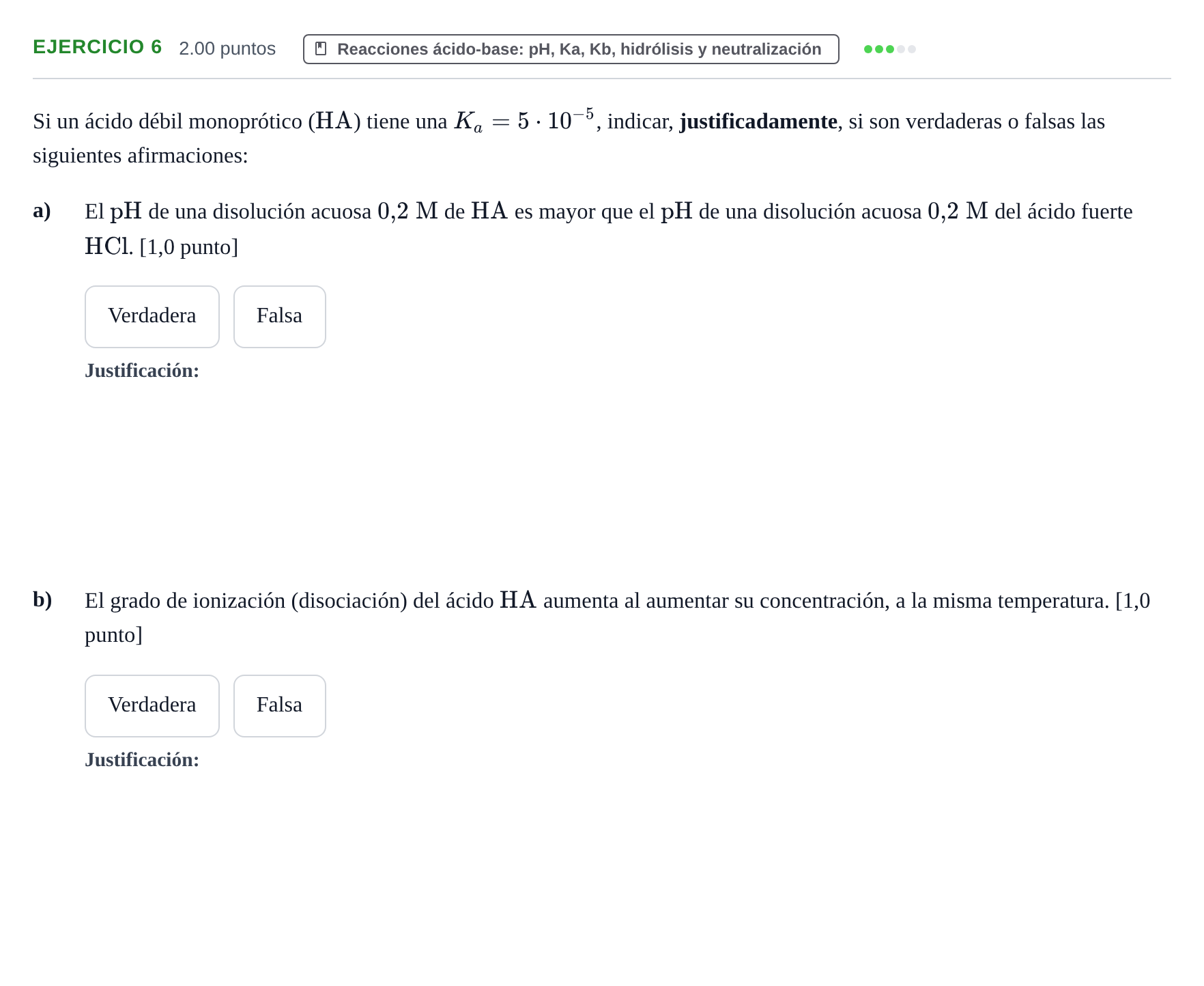 Enunciado: Problema 6 · Química PAU Extremadura Extraordinaria 2021