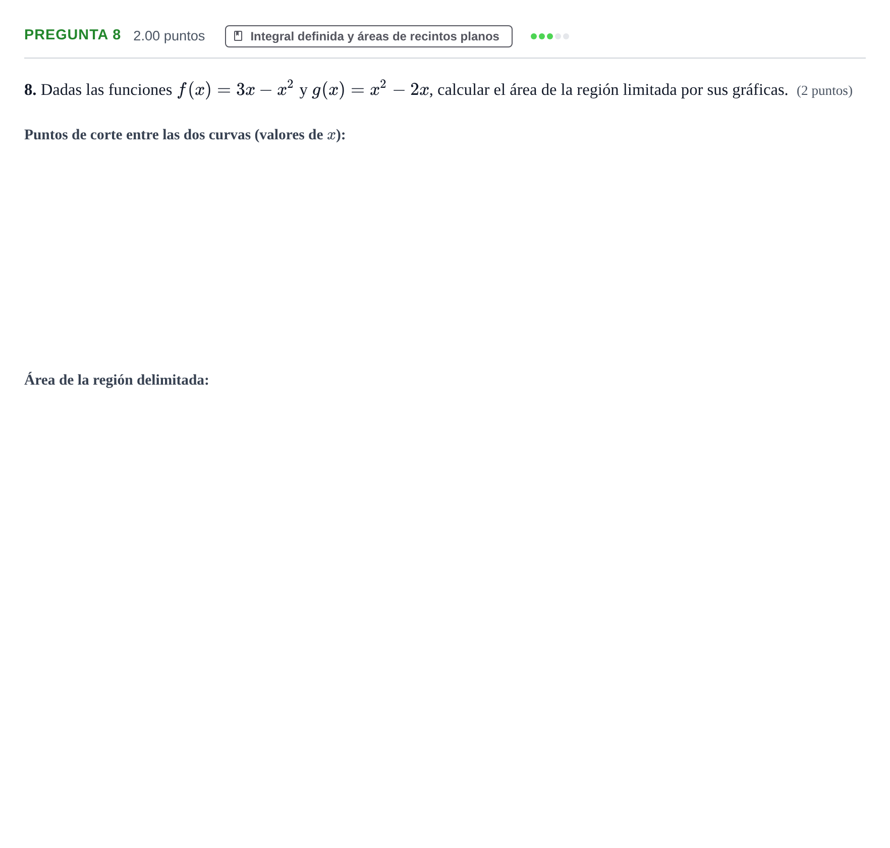 Enunciado: Pregunta 8 · Matemáticas II PAU Extremadura Extraordinaria 2021