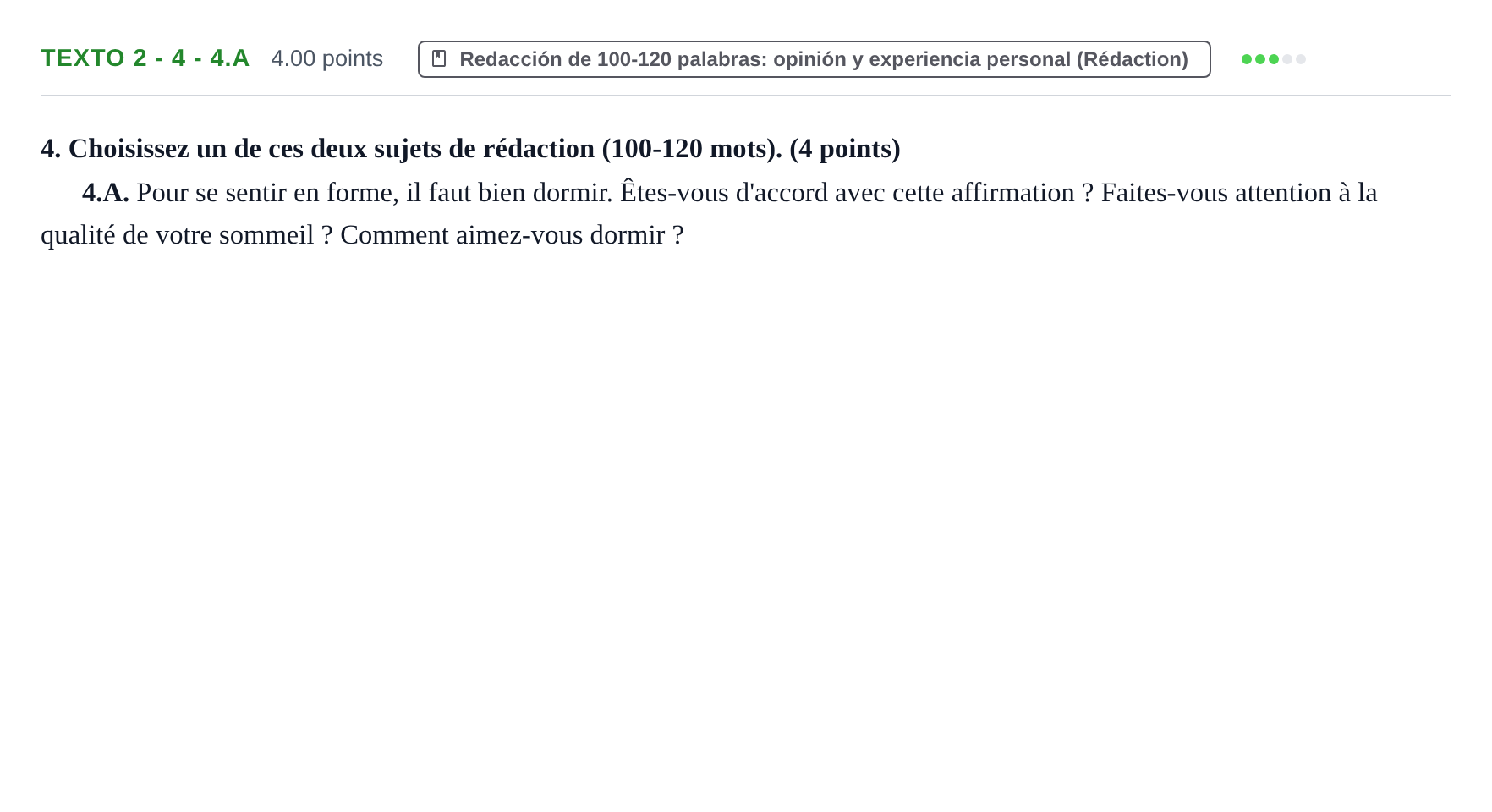 Enunciado: Ejercicio Texto 2 - 4 - 4.A · Francés PAU Asturias Extraordinaria 2022