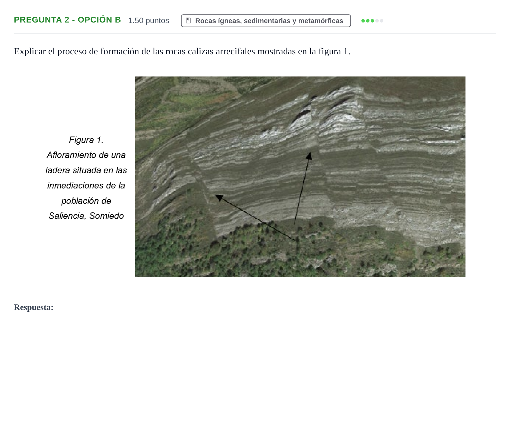 Enunciado: Pregunta 2 - Opción B · Geología y Ciencias Ambientales PAU Asturias Extraordinaria 2022
