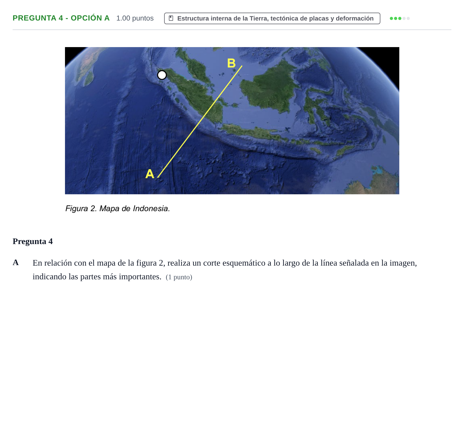 Enunciado: Pregunta 4 - Opción A · Geología y Ciencias Ambientales PAU Asturias Extraordinaria 2022