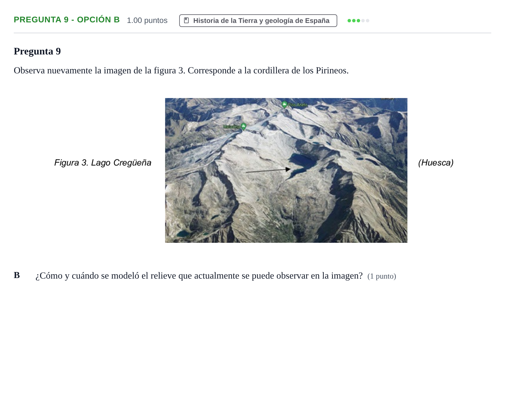 Enunciado: Pregunta 9 - Opción B · Geología y Ciencias Ambientales PAU Asturias Extraordinaria 2022