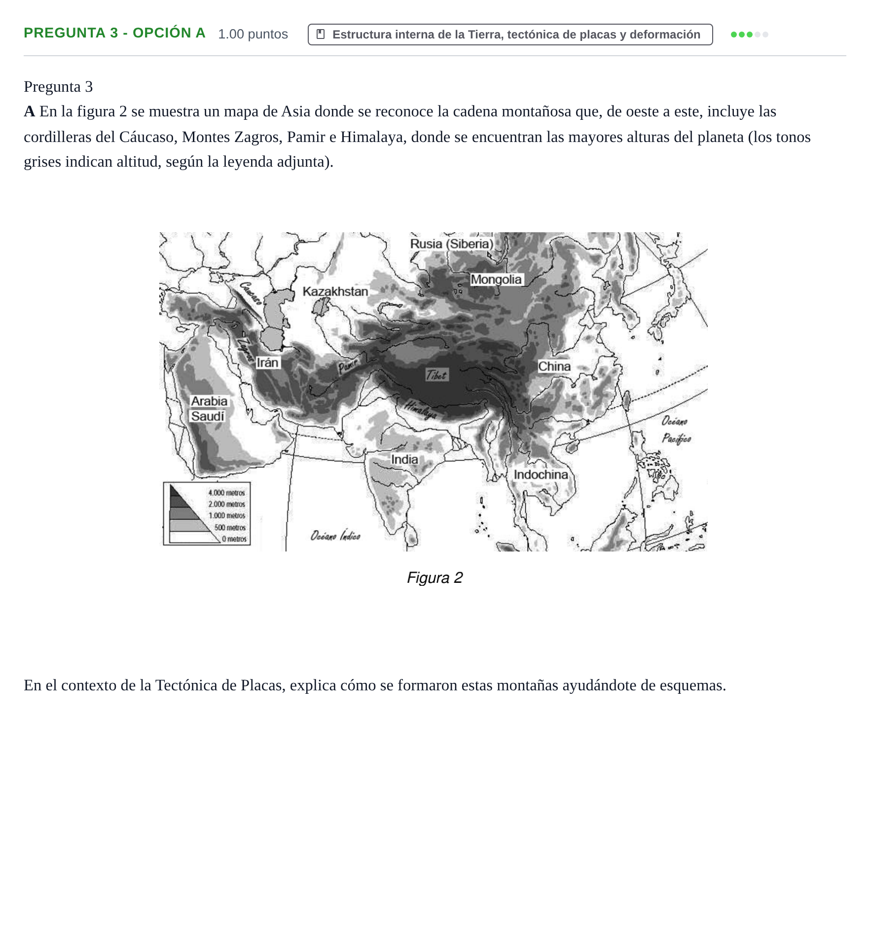 Enunciado: Pregunta 3 - Opción A · Geología y Ciencias Ambientales PAU Asturias Ordinaria 2022