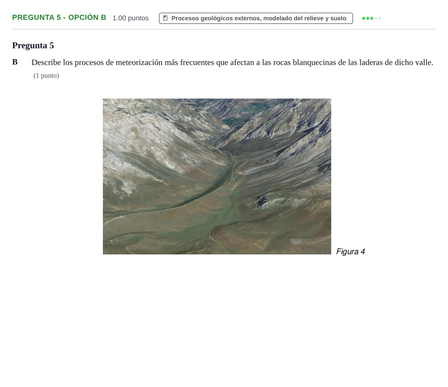 Enunciado: Pregunta 5 - Opción B · Geología y Ciencias Ambientales PAU Asturias Ordinaria 2022