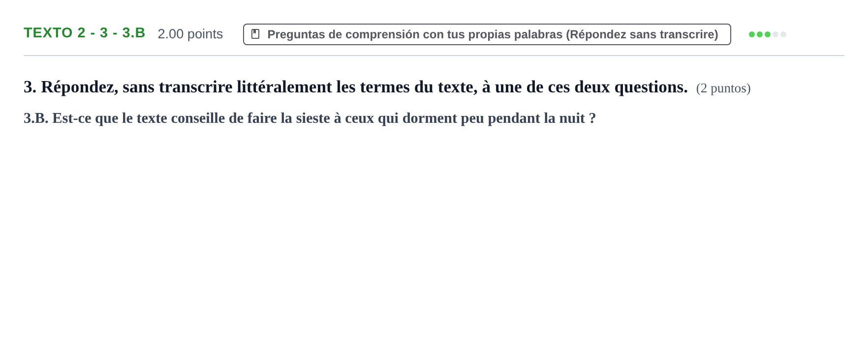 Enunciado: Ejercicio Texto 2 - 3 - 3.B · Francés PAU Asturias Ordinaria 2022