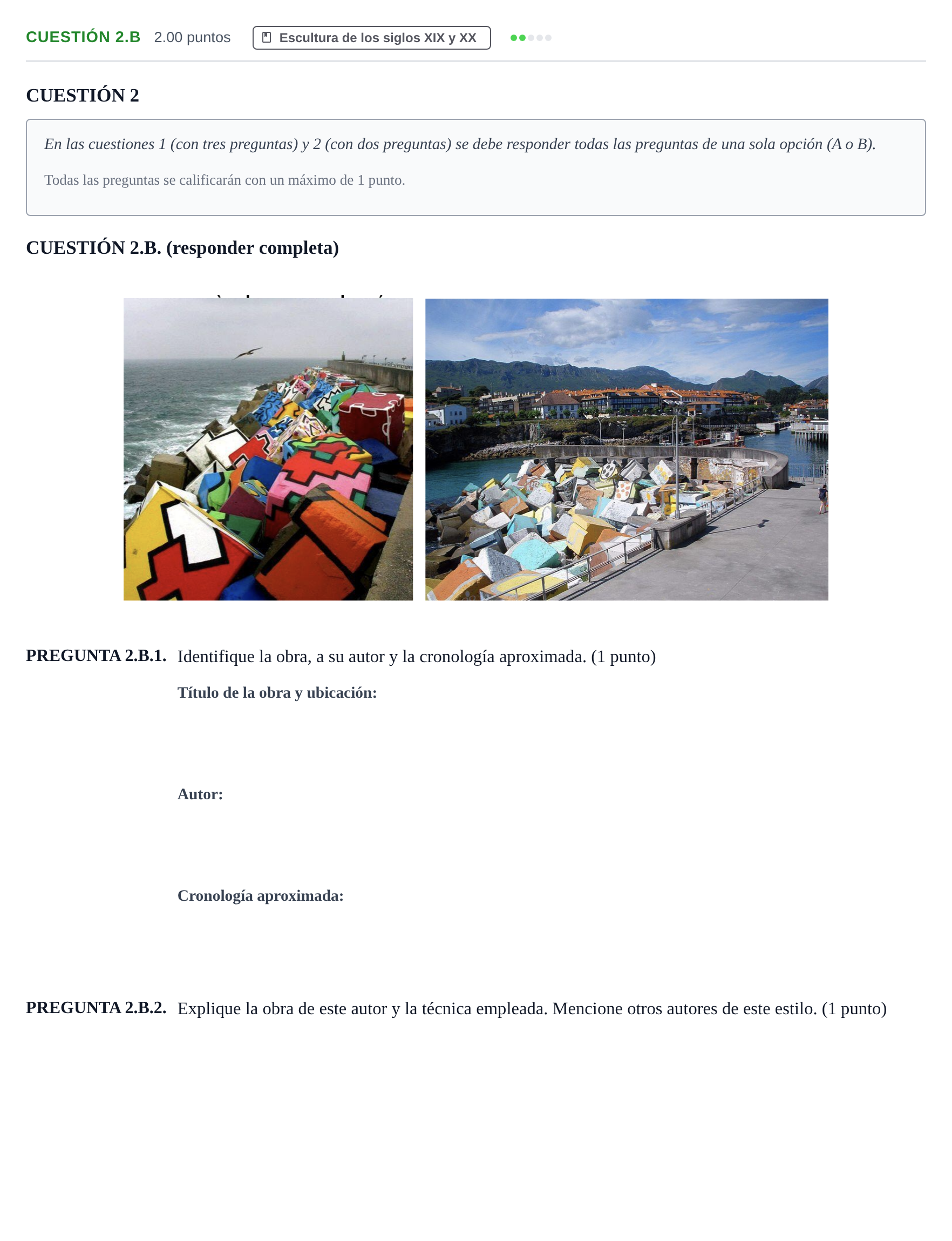 Enunciado: Cuestión 2.B · Fundamentos Artísticos PAU Asturias Ordinaria 2022