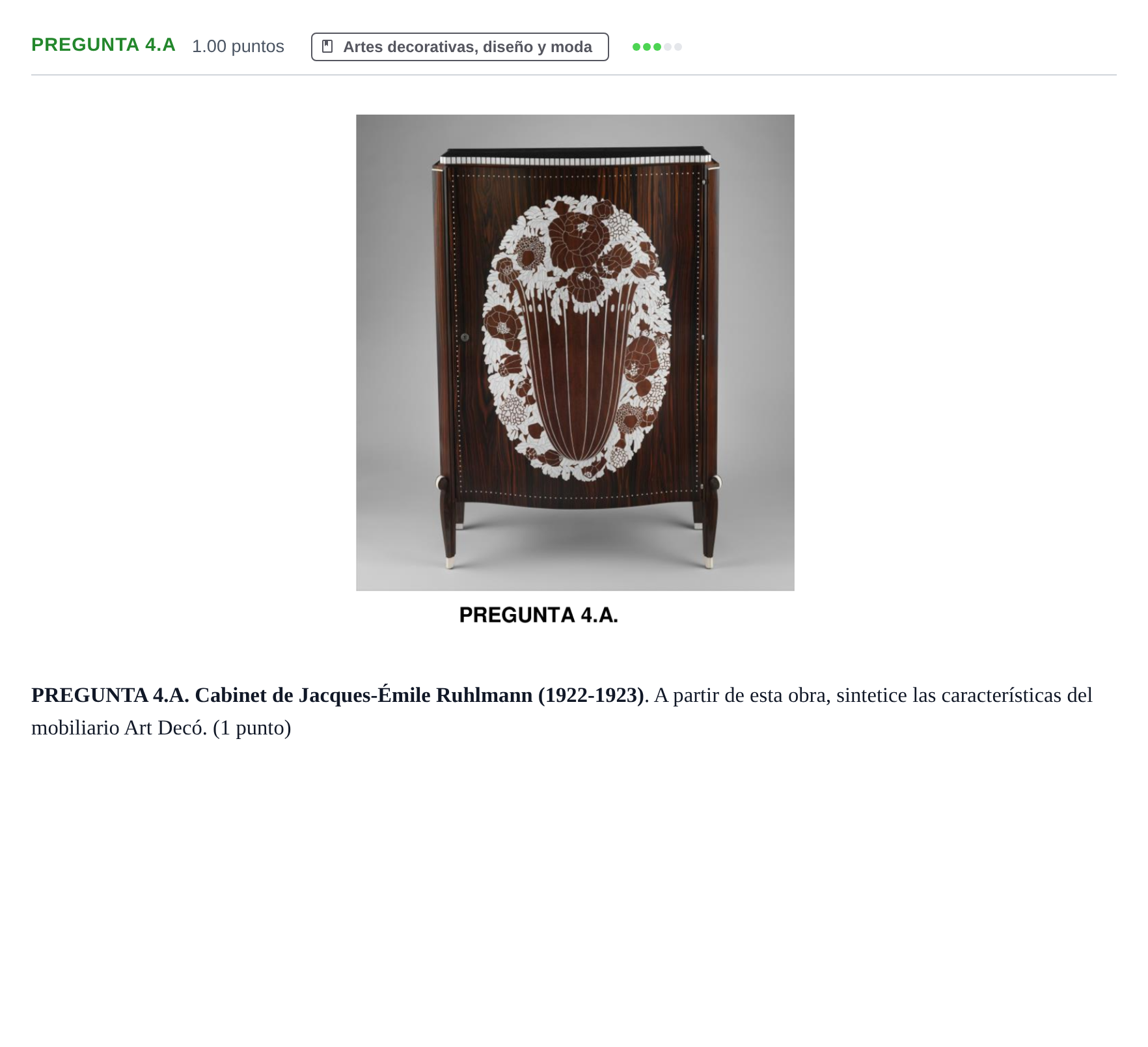 Enunciado: Pregunta 4.A · Fundamentos Artísticos PAU Asturias Ordinaria 2022