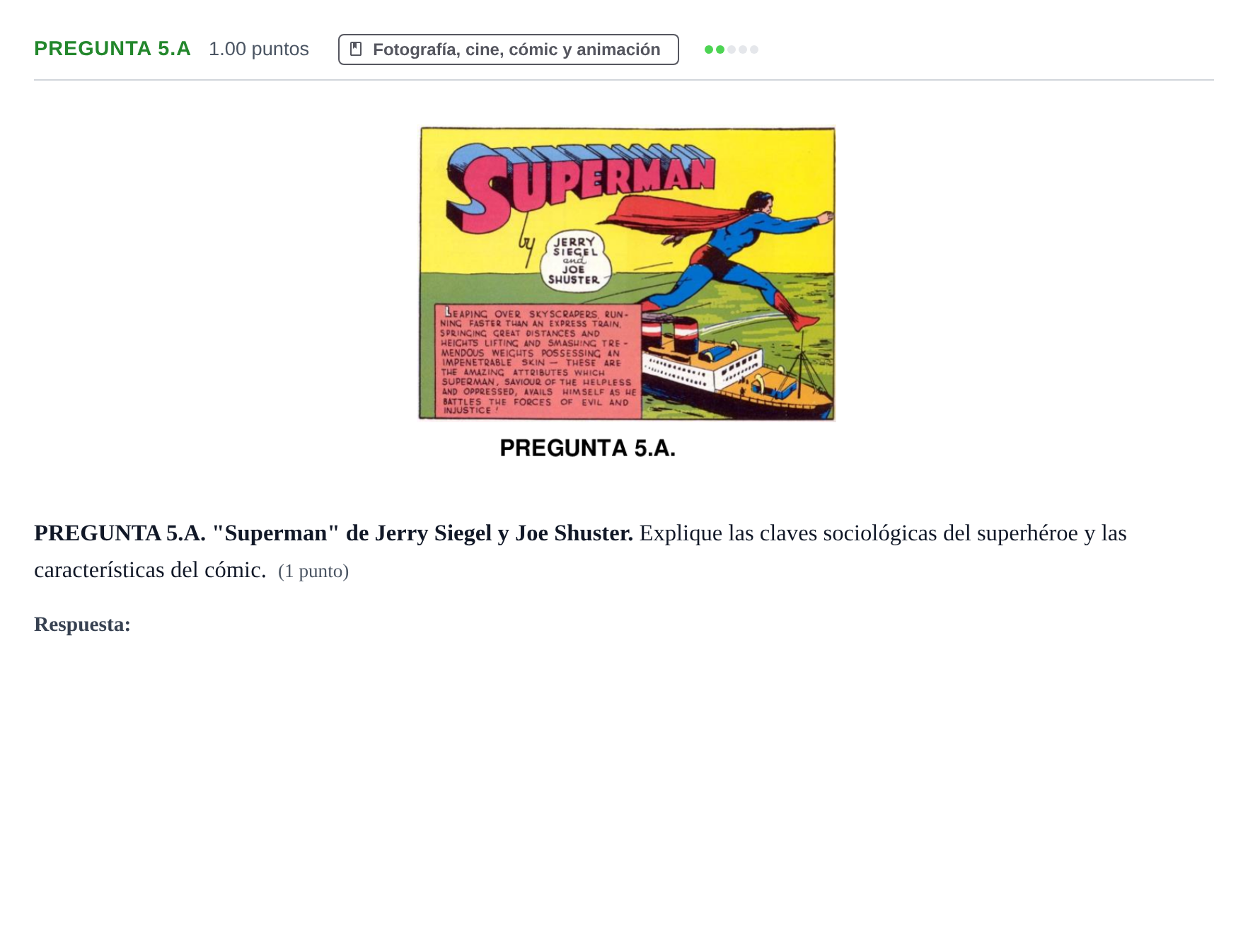 Enunciado: Pregunta 5.A · Fundamentos Artísticos PAU Asturias Ordinaria 2022