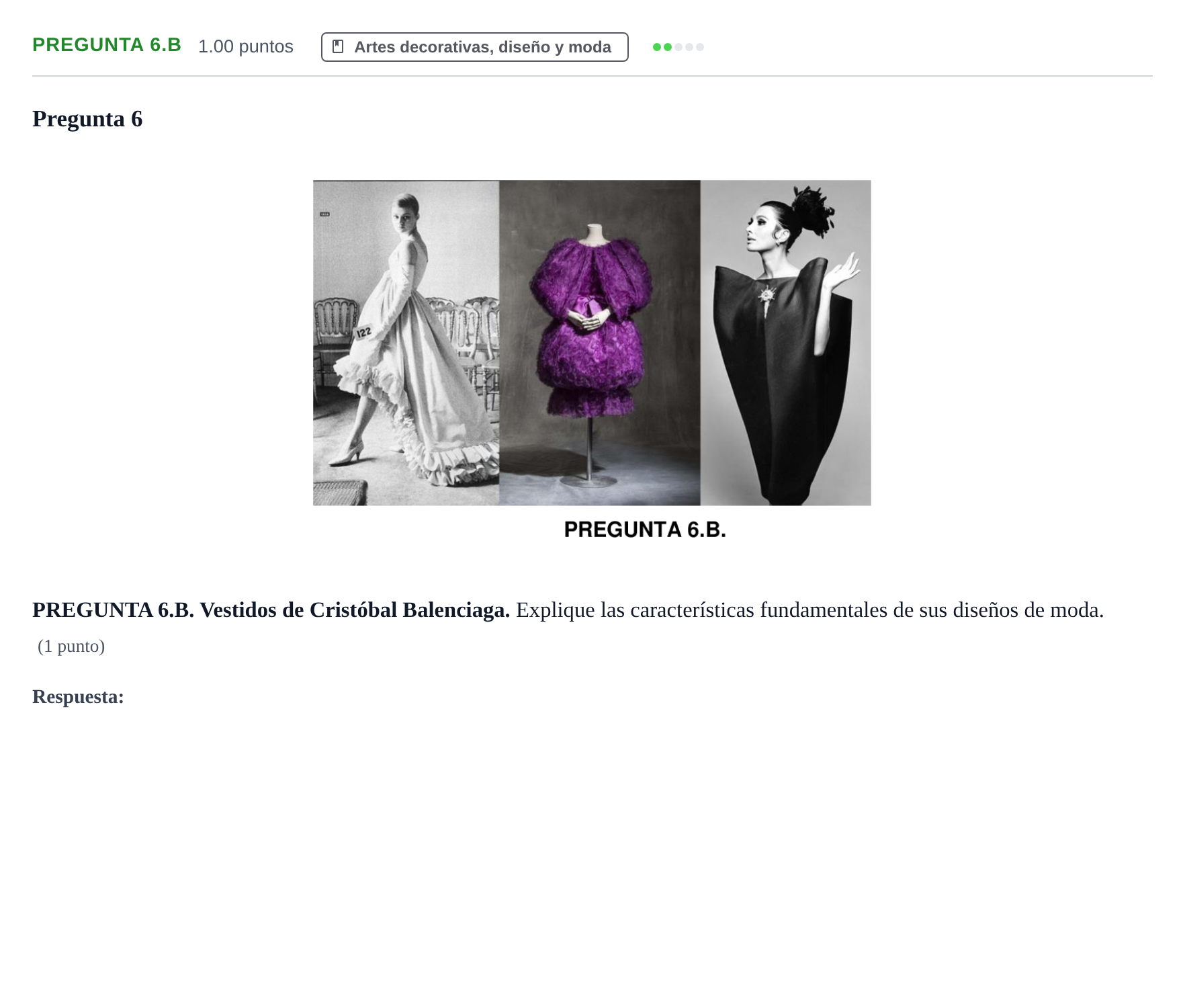 Enunciado: Pregunta 6.B · Fundamentos Artísticos PAU Asturias Ordinaria 2022