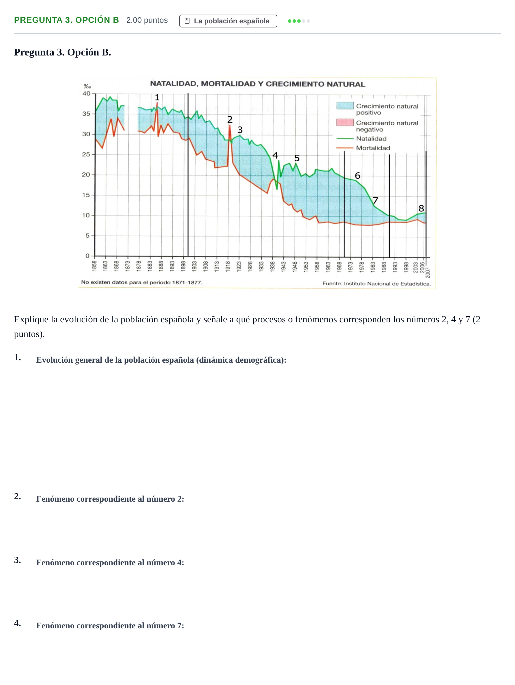 Enunciado: Pregunta 3. Opción B · Geografía PAU Asturias Extraordinaria 2022