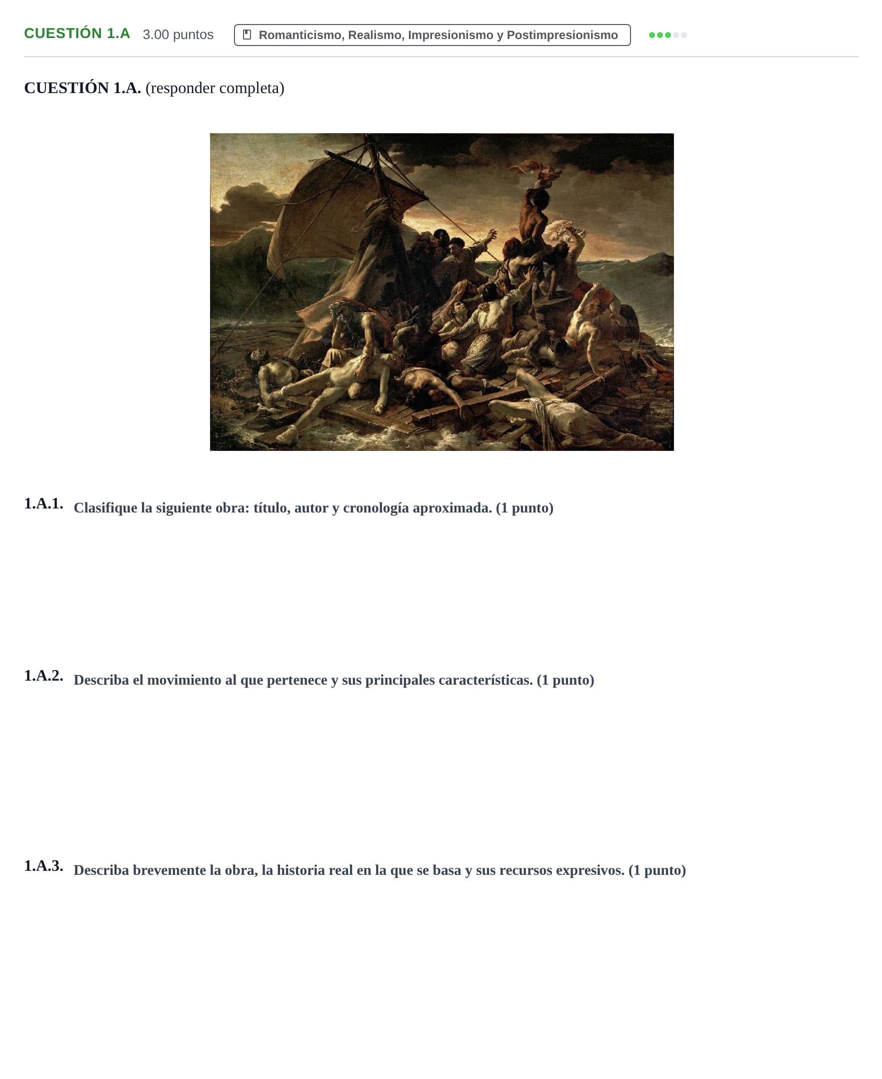 Enunciado: Cuestión 1.A · Fundamentos Artísticos PAU Asturias Extraordinaria 2022