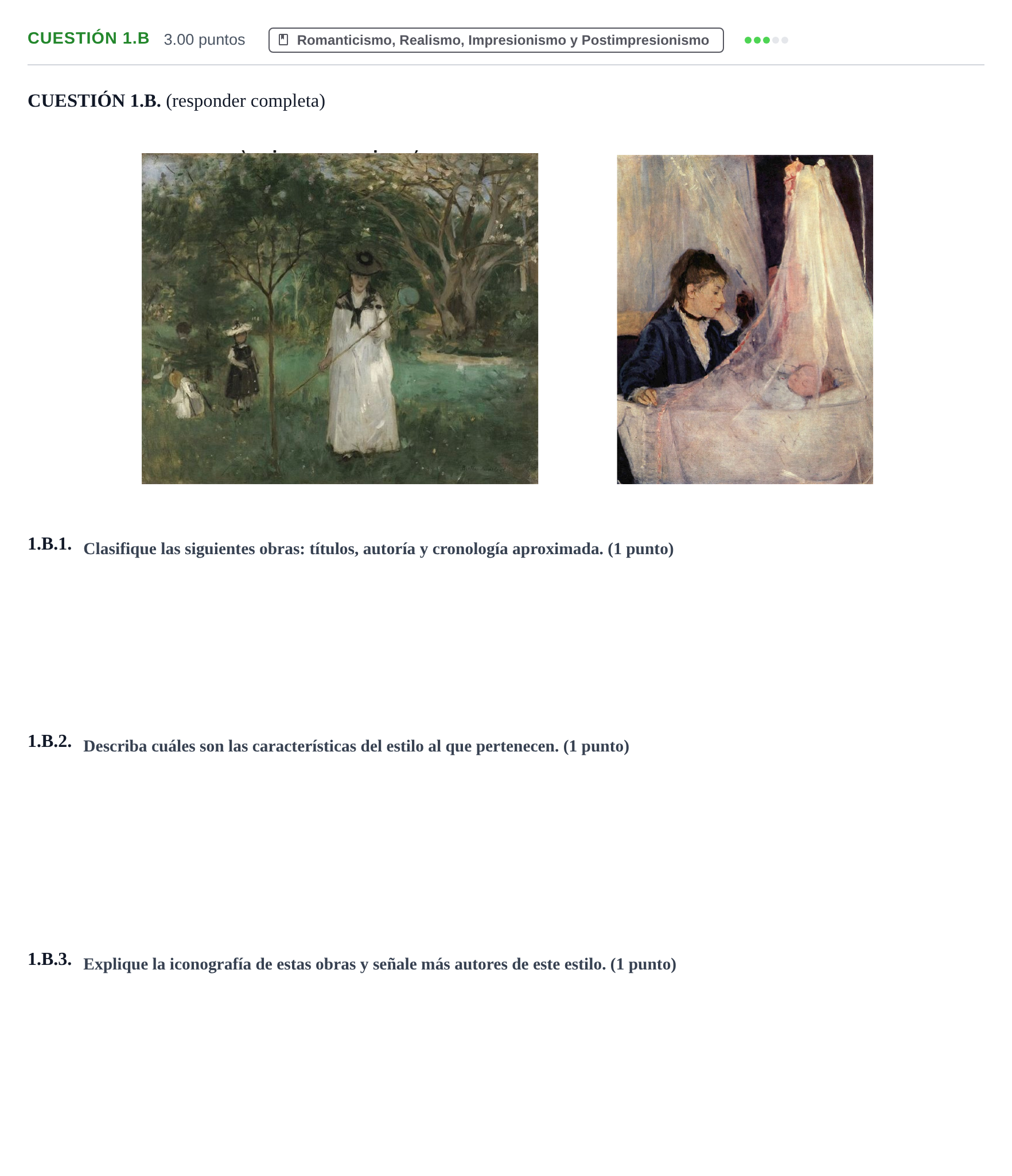 Enunciado: Cuestión 1.B · Fundamentos Artísticos PAU Asturias Extraordinaria 2022