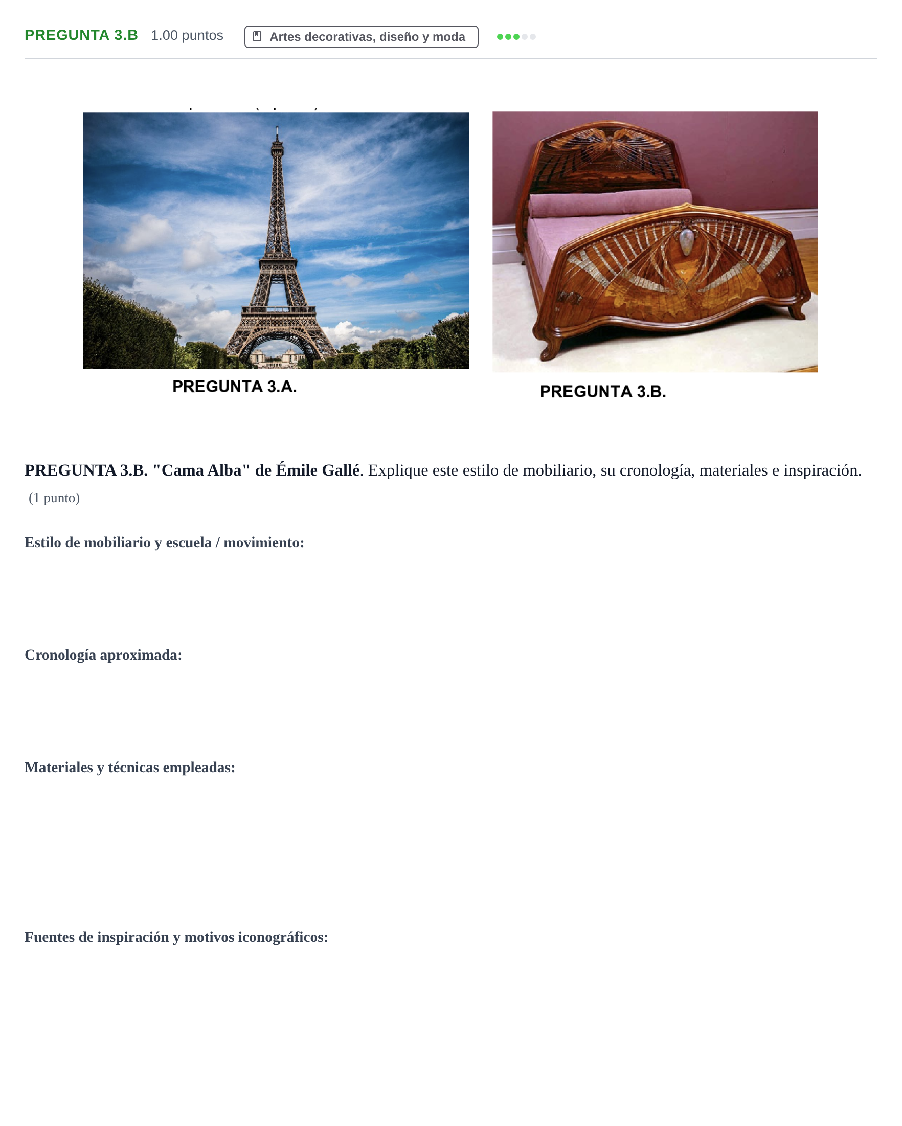 Enunciado: Pregunta 3.B · Fundamentos Artísticos PAU Asturias Extraordinaria 2022
