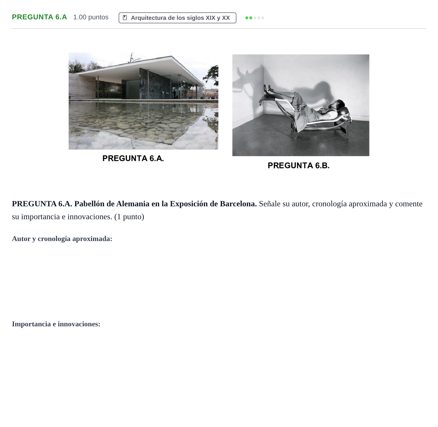 Enunciado: Pregunta 6.A · Fundamentos Artísticos PAU Asturias Extraordinaria 2022