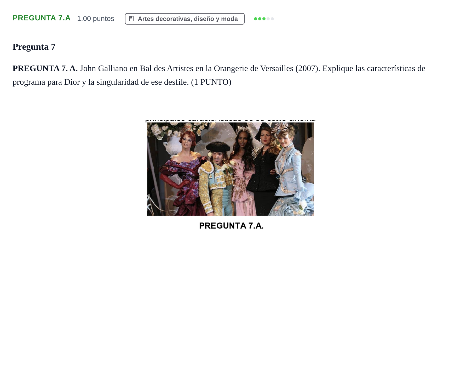 Enunciado: Pregunta 7.A · Fundamentos Artísticos PAU Asturias Extraordinaria 2022
