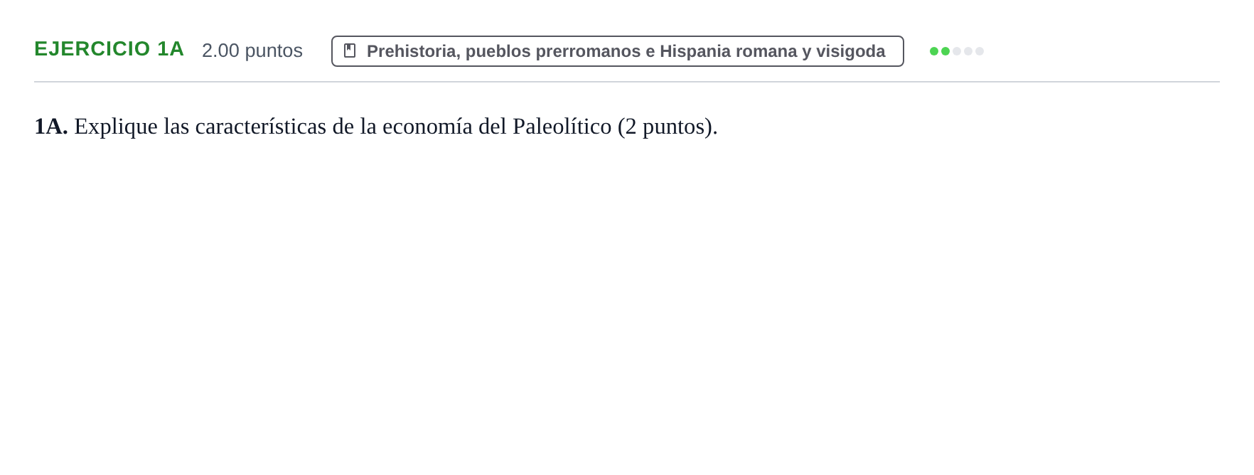Enunciado: Ejercicio 1A · Historia de España PAU Asturias Extraordinaria 2022